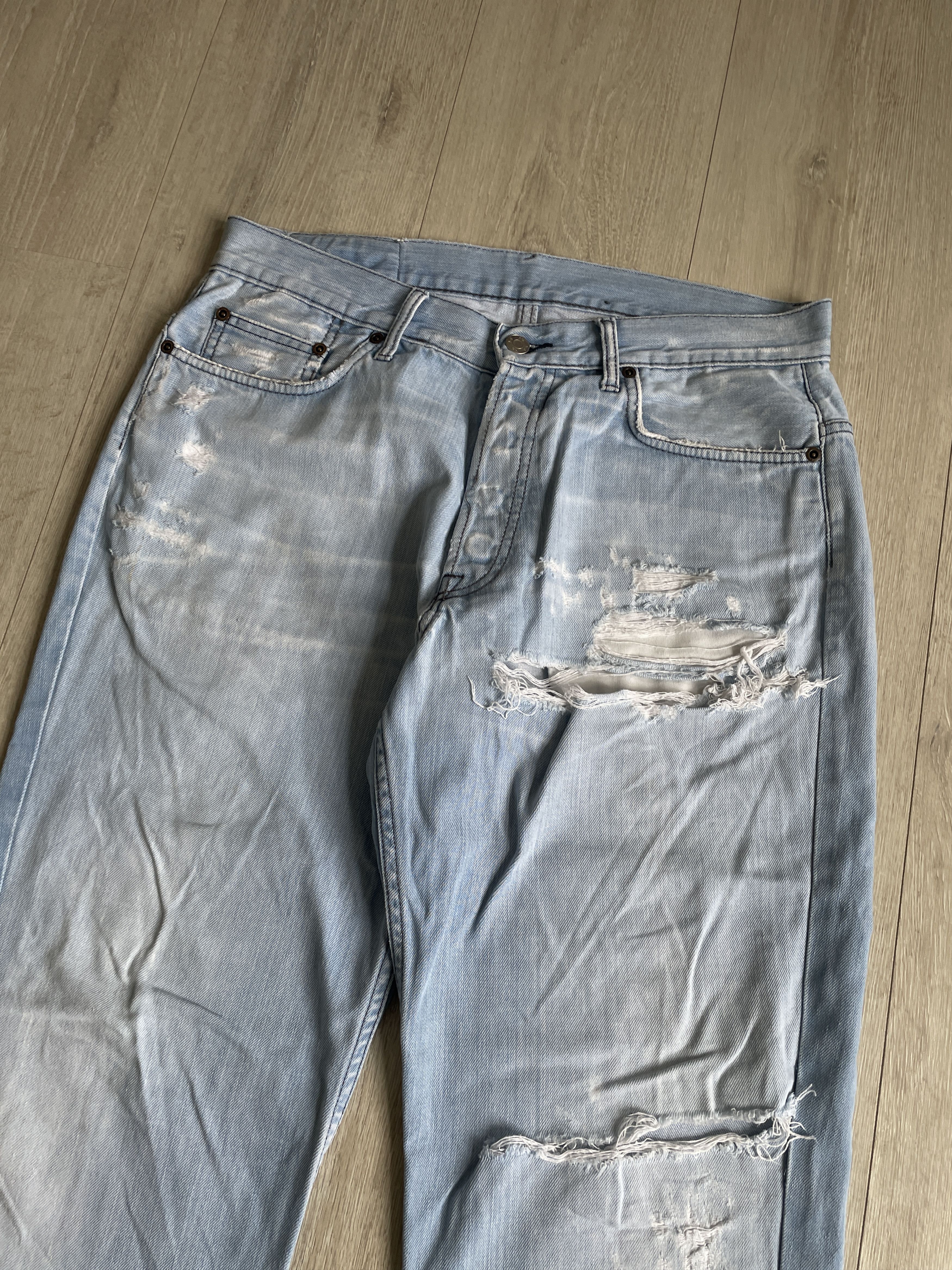 Y-3 Y-3 SS05 logo stitch runway ripped jeans Size US 32 / EU 48 - 7 Thumbnail