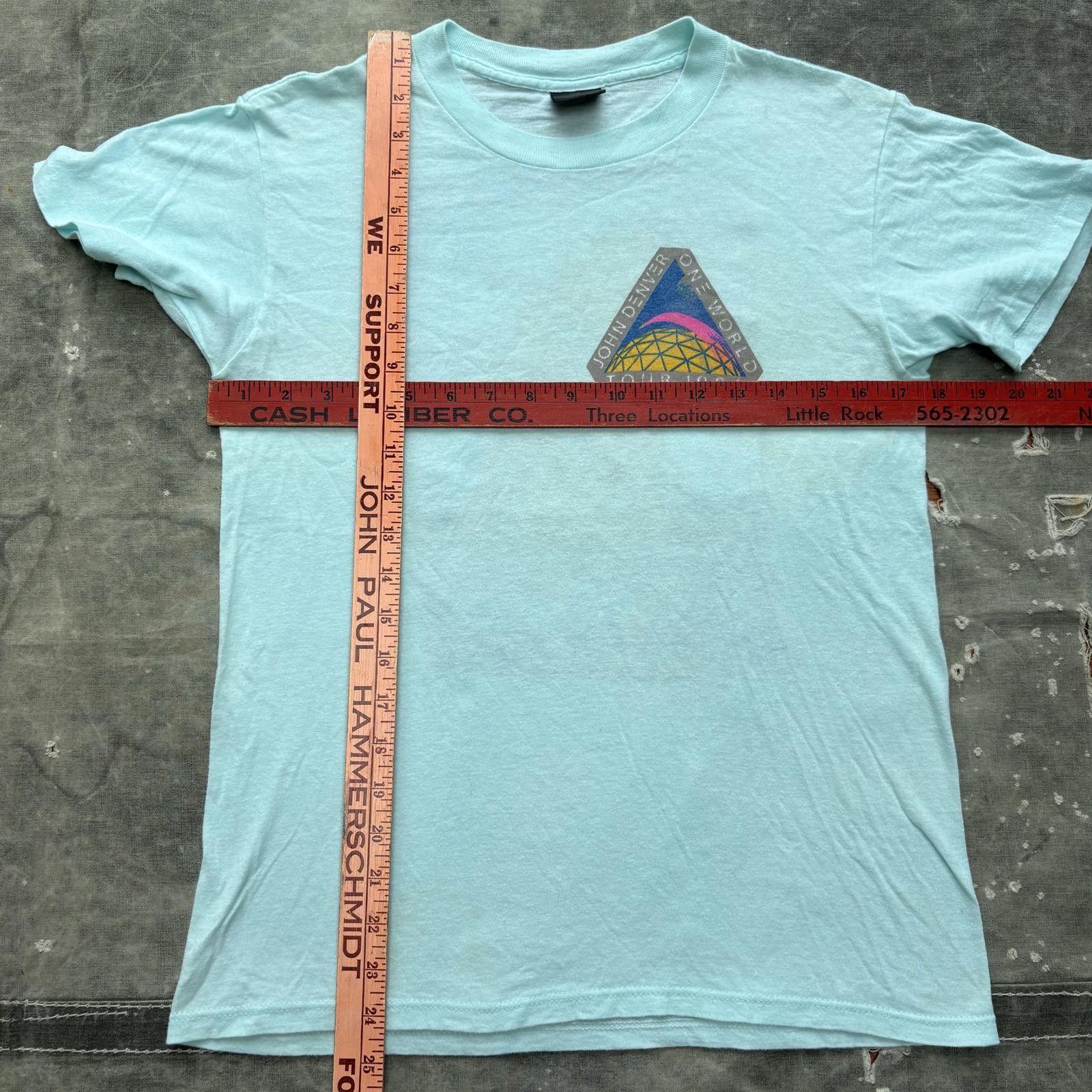 Band Tees Vintage 80s John Denver One World Tour Folk Country Shirt Size US M / EU 48-50 / 2 - 5 Thumbnail