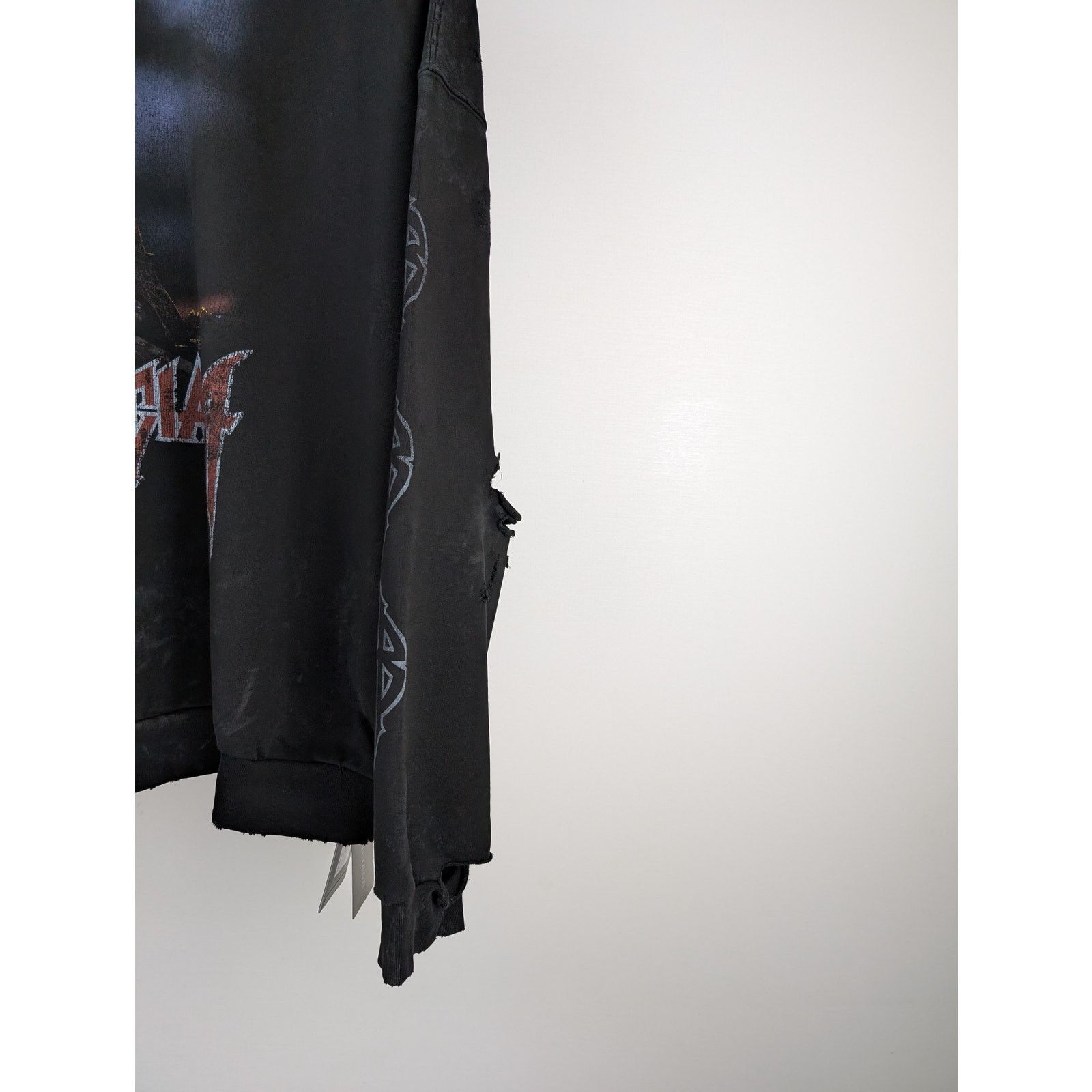 Balenciaga o1rshd1 No Pocket Large Fit Hoodie in Washed Black Size US L / EU 52-54 / 3 - 4 Thumbnail