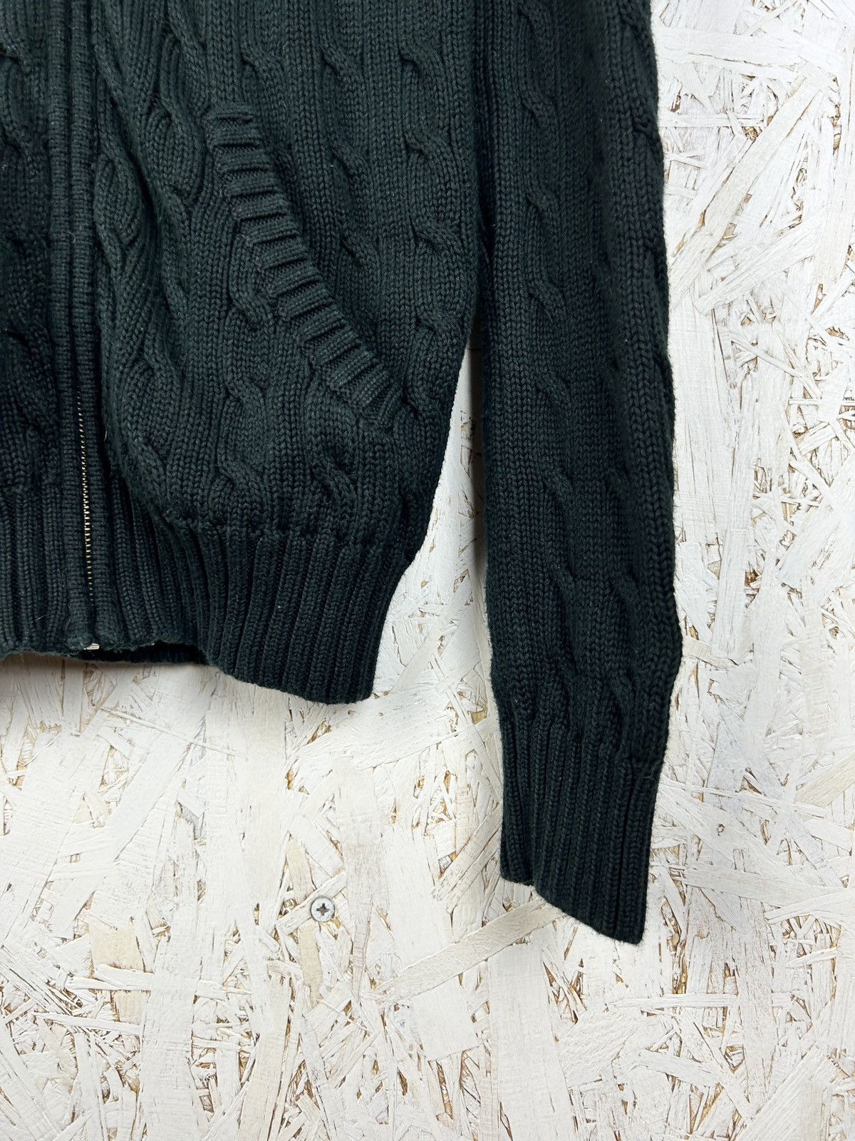 Polo Ralph Lauren Vintage Ralph Lauren Sport Cable Knit Zippered Hoodie Black Size S / US 4 / IT 40 - 5 Thumbnail