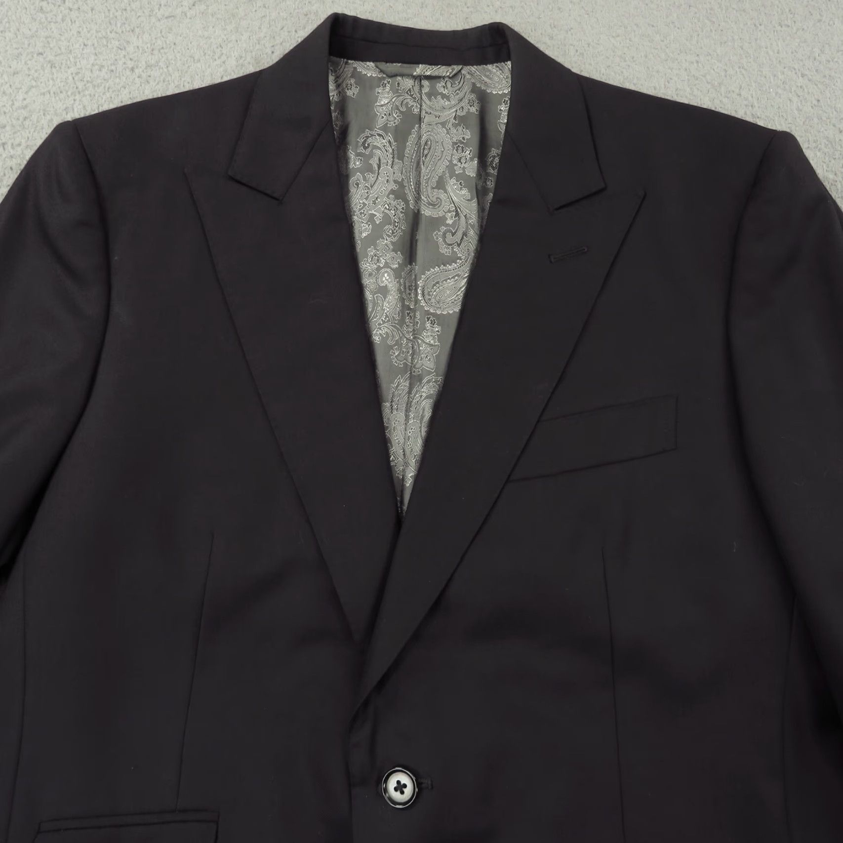 Vintage Astor & Black Blazer 40s Bespoke Scabal 120s Four Seasons Paisley Lined Jacket Size 40R - 6 Thumbnail