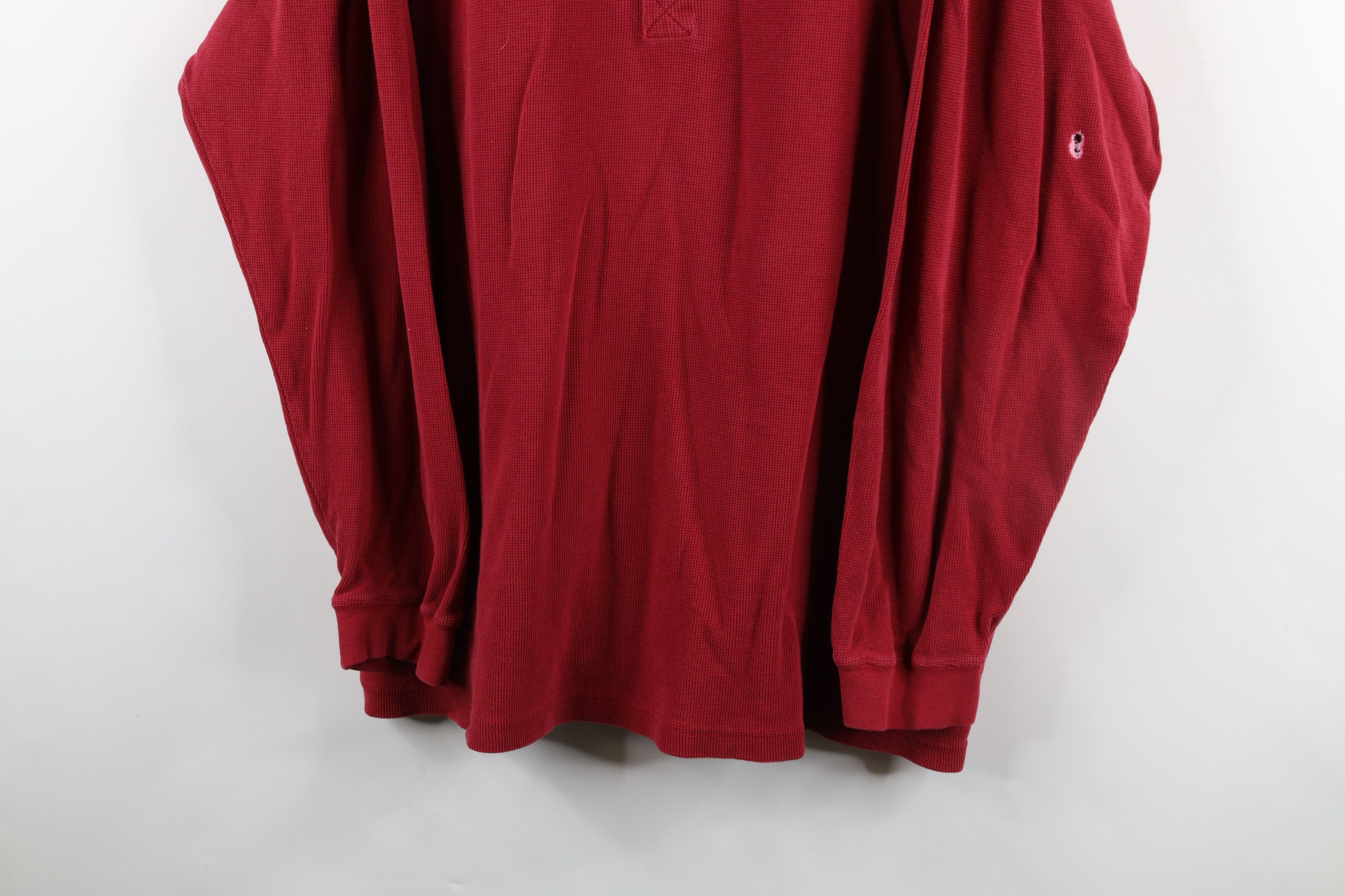 Vintage × Woolrich Woolen Mills Vintage 90s Woolrich Thermal Waffle Knit Henley T-Shirt Red Size US XL / EU 56 / 4 - 3 Thumbnail
