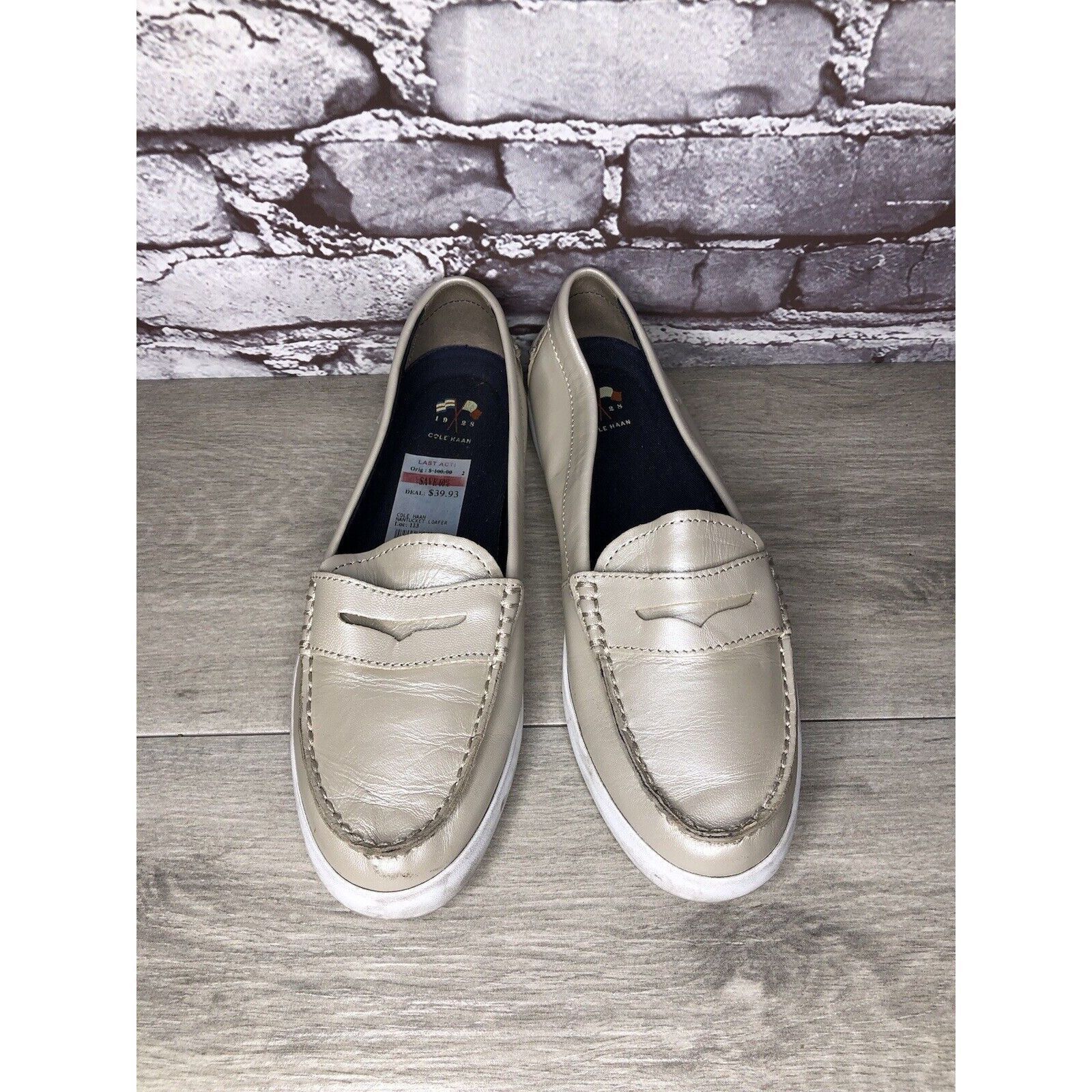 Cole Haan Cole Haan Silver Leather Penny Loafer Casual Slip On Shoes W Size US 9.5 / IT 39.5 - 14 Thumbnail