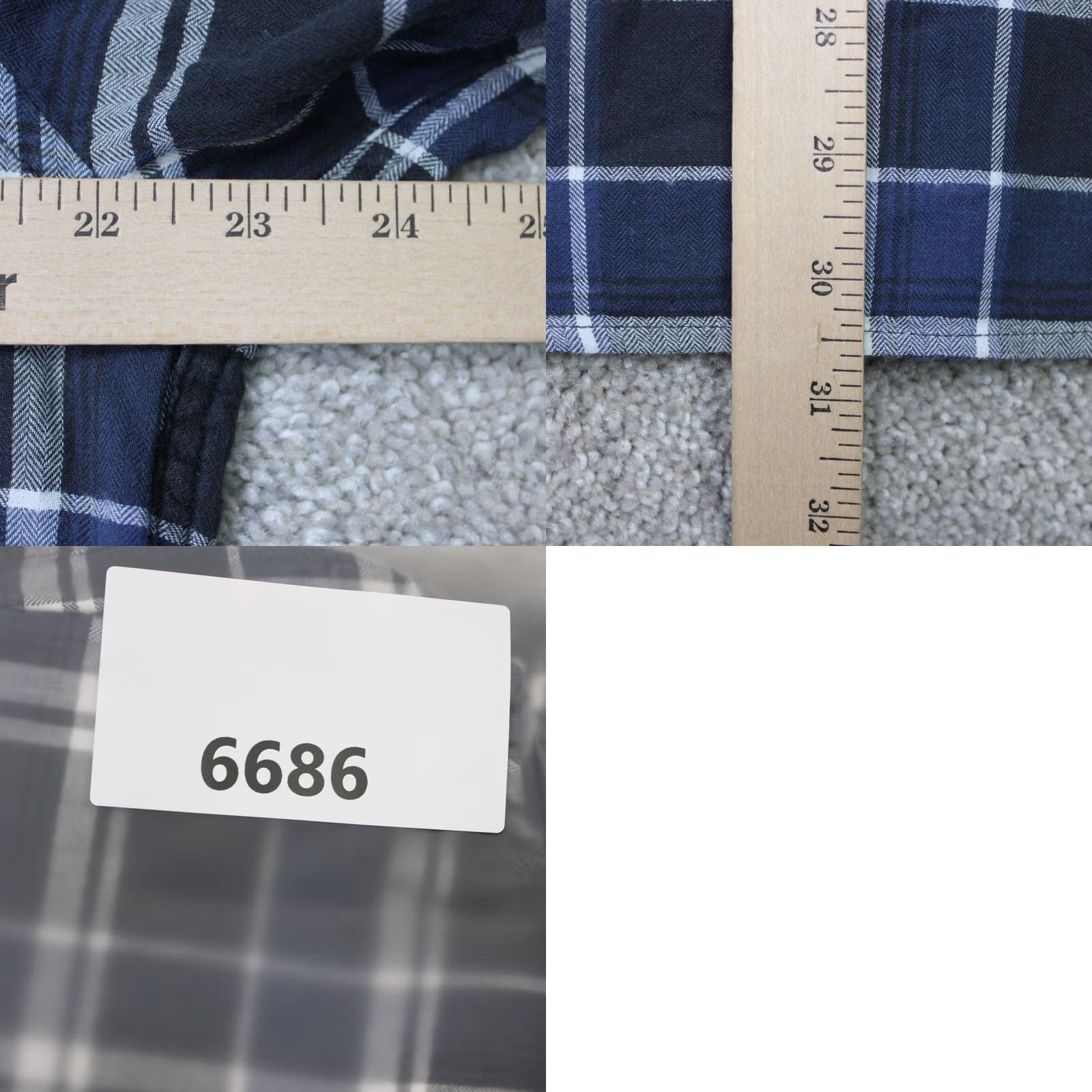 Armani Exchange A/X Armani Exchange Shirt Mens Large Blue/Gray Plaid Regular Fit Cotton L/S Size US L / EU 52-54 / 3 - 9 Thumbnail