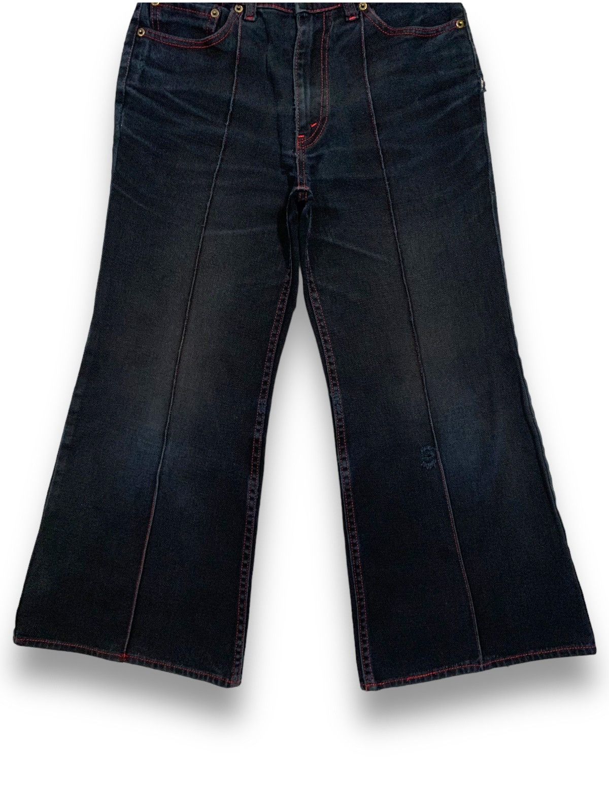 Hysteric Glamour Vintage Jom Jean-0I Black Baggy Wide Leg Flare Jeans Size 27" / US 4 / IT 40 - 8 Thumbnail