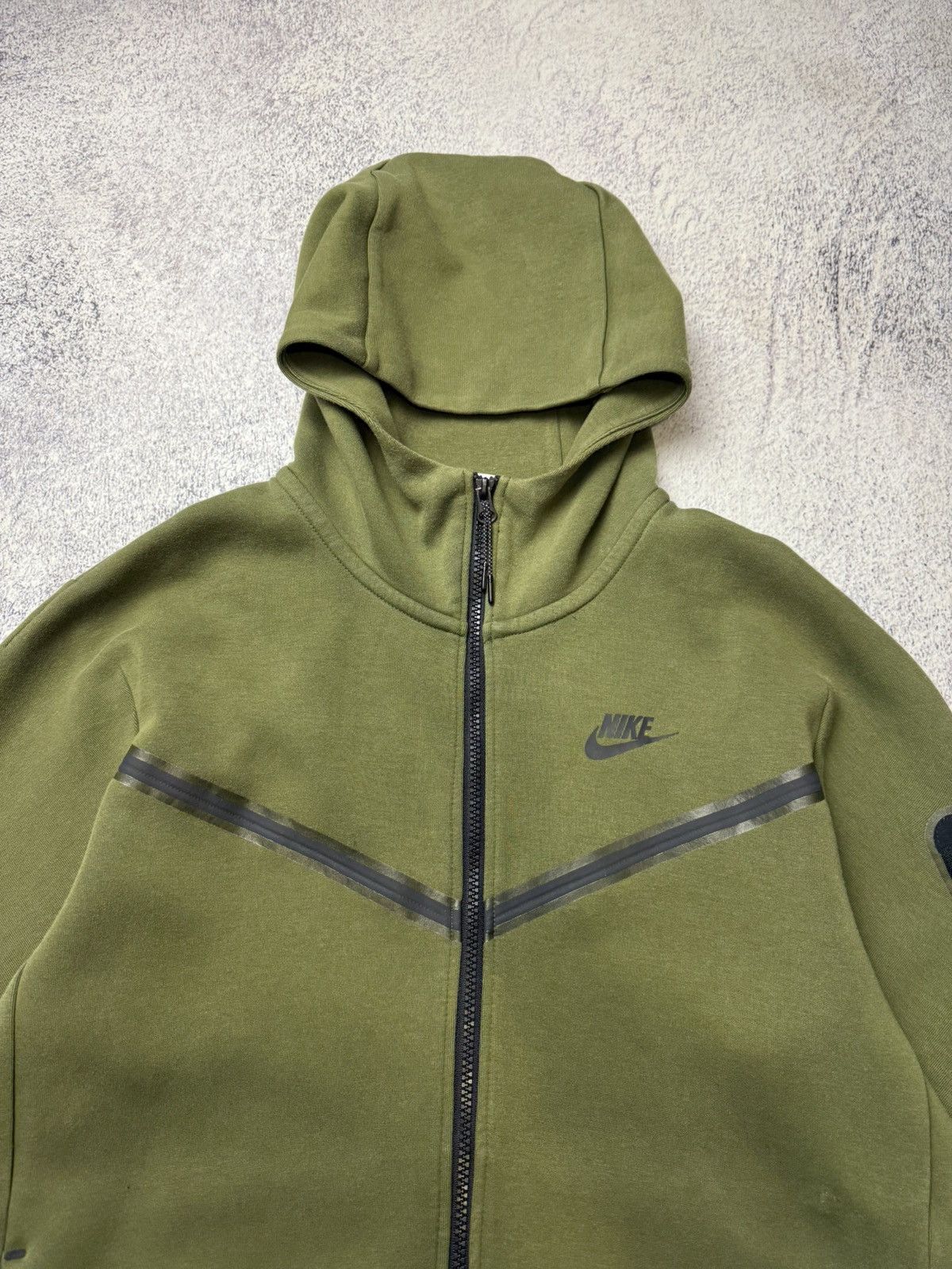 Nike Mens Nike Tach Fleece Green Zip Up Hoodie Drill Size US M / EU 48-50 / 2 - 10 Thumbnail