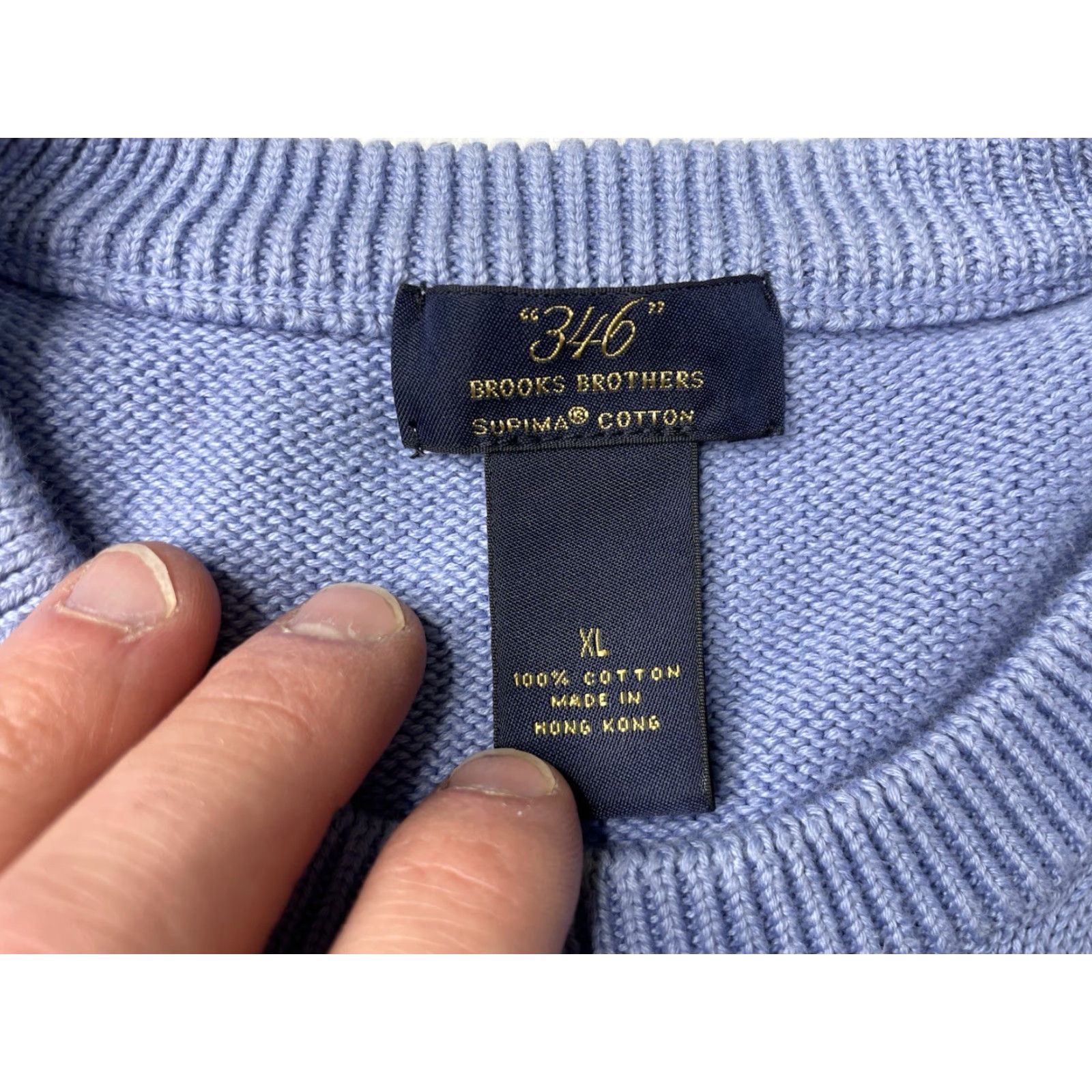 Brooks Brothers Brooks Brothers Knit Sweater Mens XL Blue Supima Cotton Crew Neck Pullover Thick Classic Preppy American Modern Pullover Regular Knit Sweater Men Size US XL / EU 56 / 4 - 2 Thumbnail