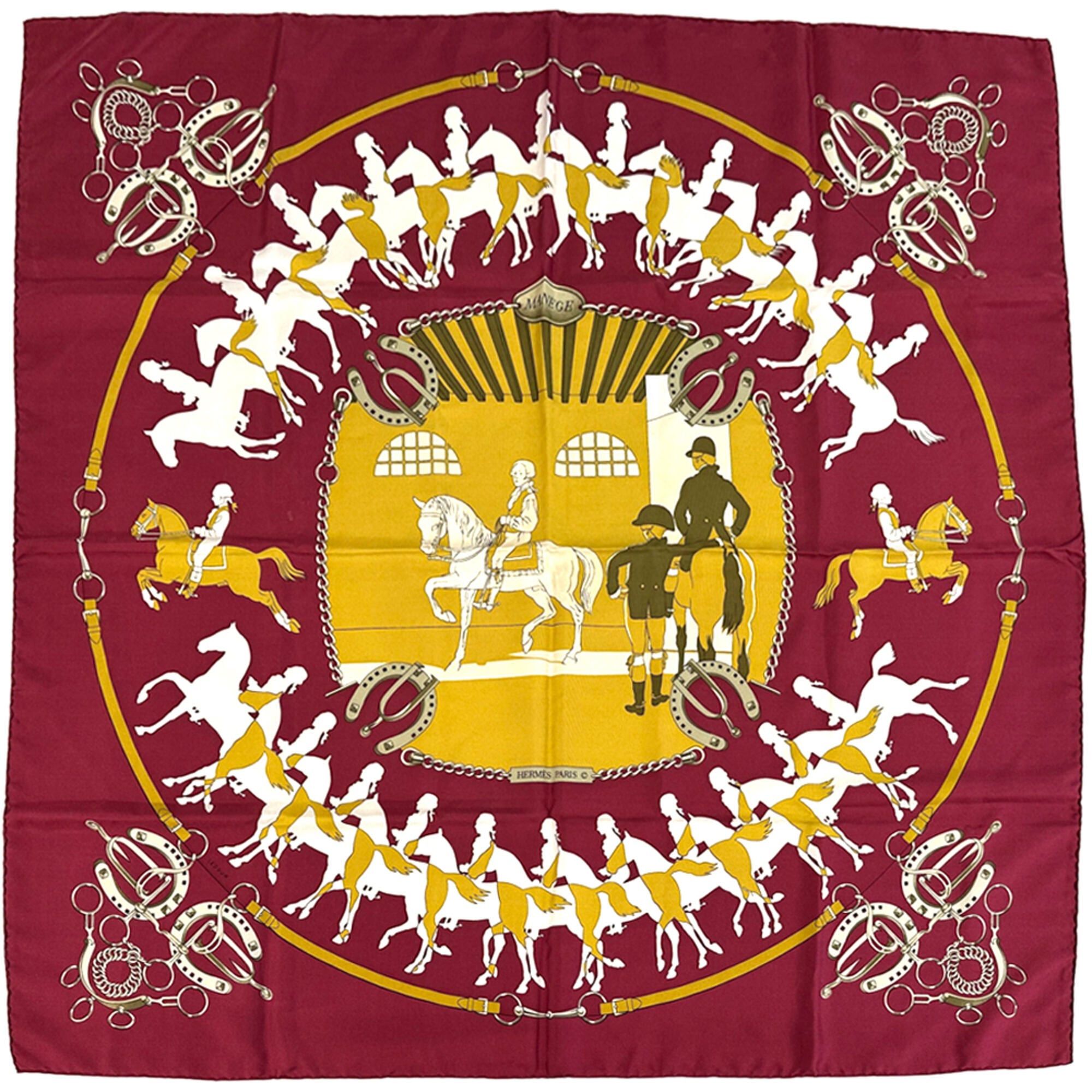 Hermes Hermès Silk Scarf/Muffler Carré 90 ECOLE FRANCAISE D