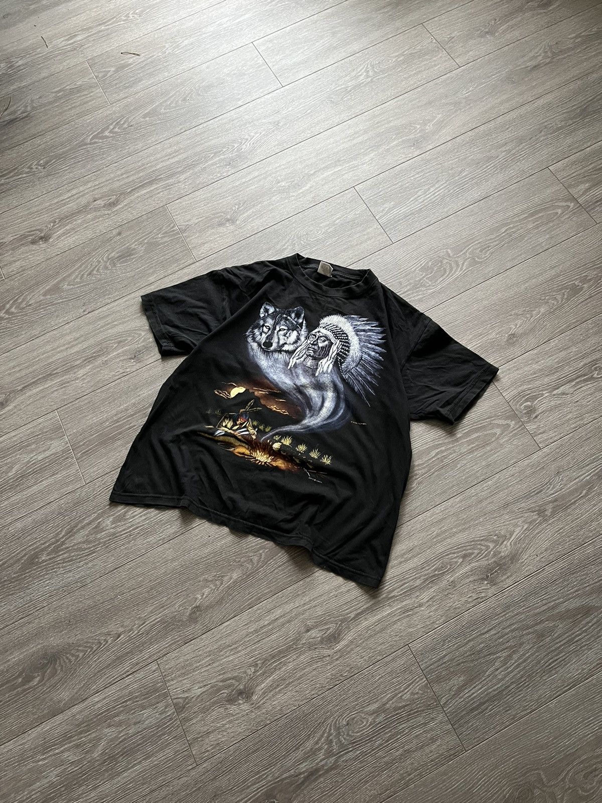 The Mountain × Vintage 90s Vintage Spirit Native T-Shirt Tee Size US L / EU 52-54 / 3 - 2 Thumbnail
