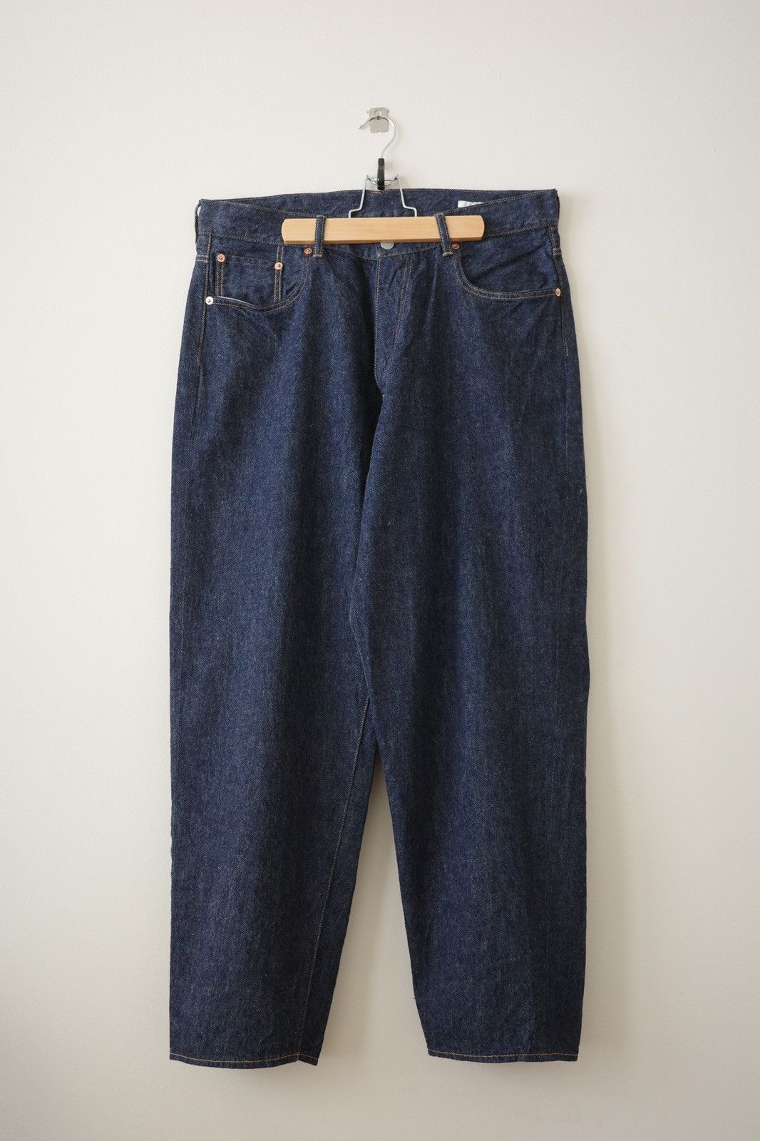 image of Comoli X Wism Unite 5P Denim Indigo - Relaxed Tapered, Men's (Size 34)