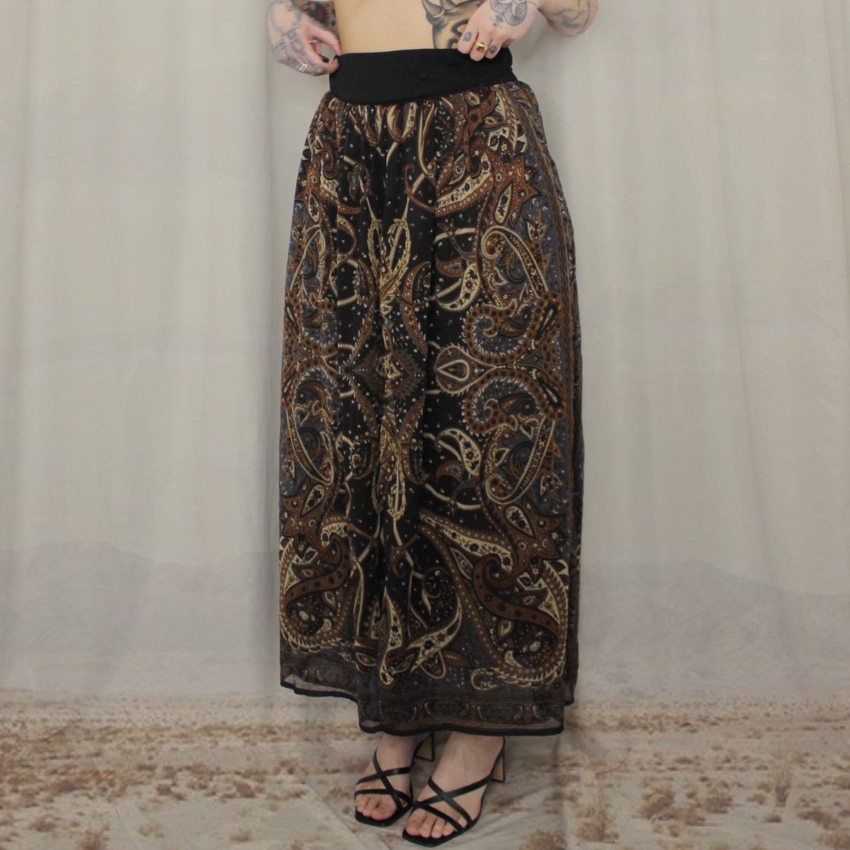 Other 🏺BLACK PAISLEY MAXI SKIRT🏺 Size 27" / US 4 / IT 40 - 2 Thumbnail