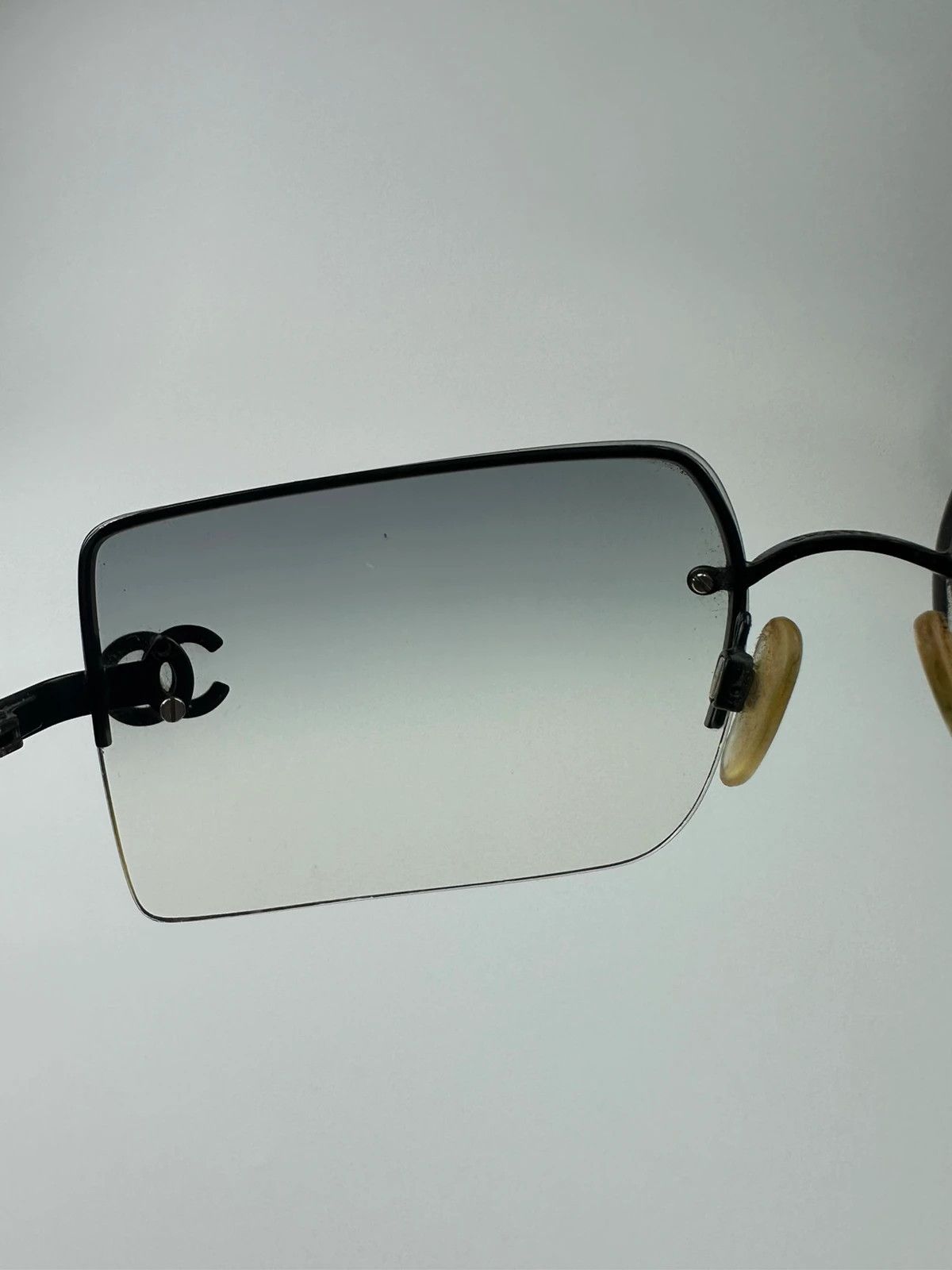 Chanel Chanel Black & White Square Frame Sunglasses Rimless Strass Size ONE SIZE - 12 Thumbnail
