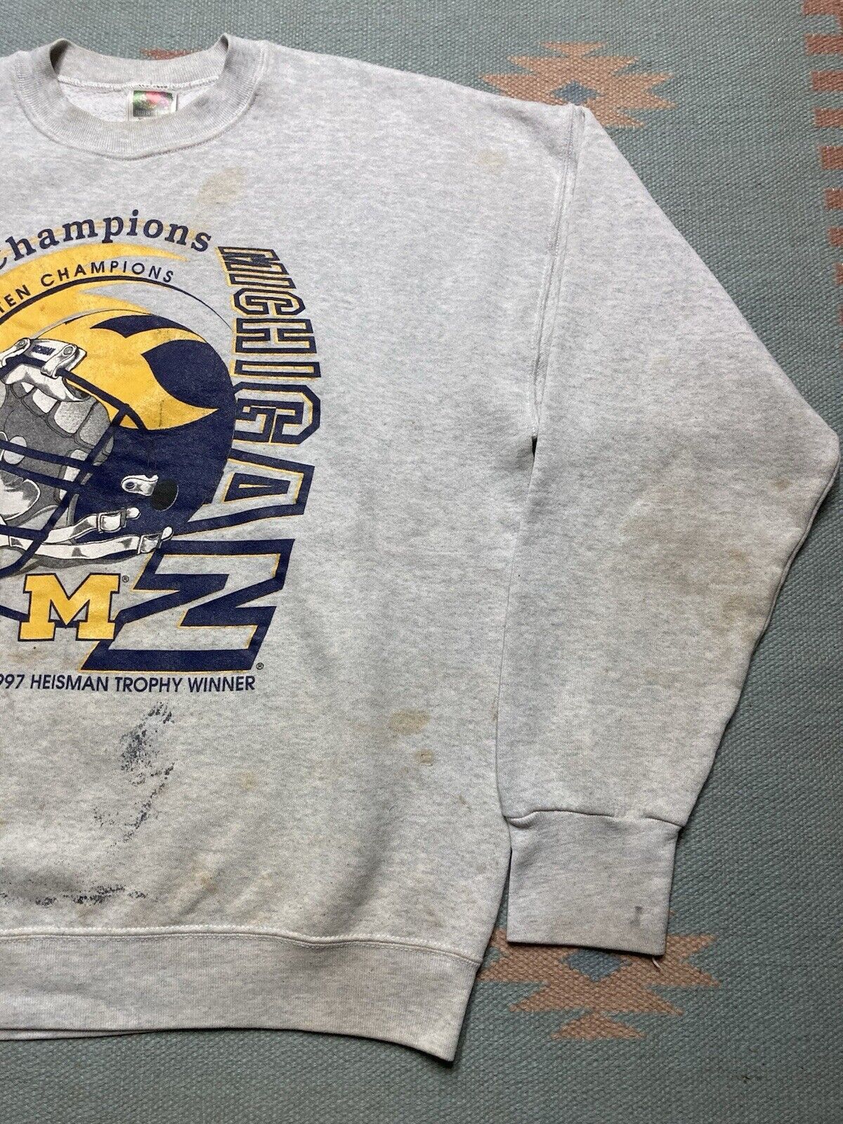 Vintage sweatshirt university of Michigan wolverines 1997 big ten XL Size US XL / EU 56 / 4 - 3 Thumbnail