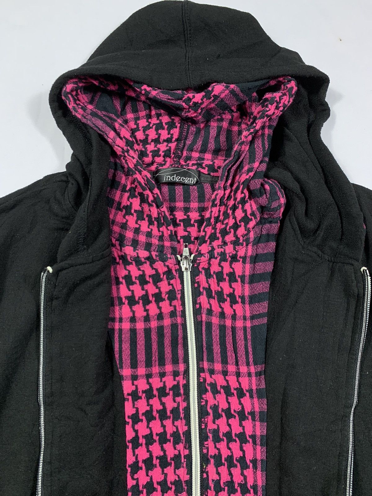 Japanese Brand Vintage Indecent Double Layer zip hoodie Size US M / EU 48-50 / 2 - 4 Thumbnail