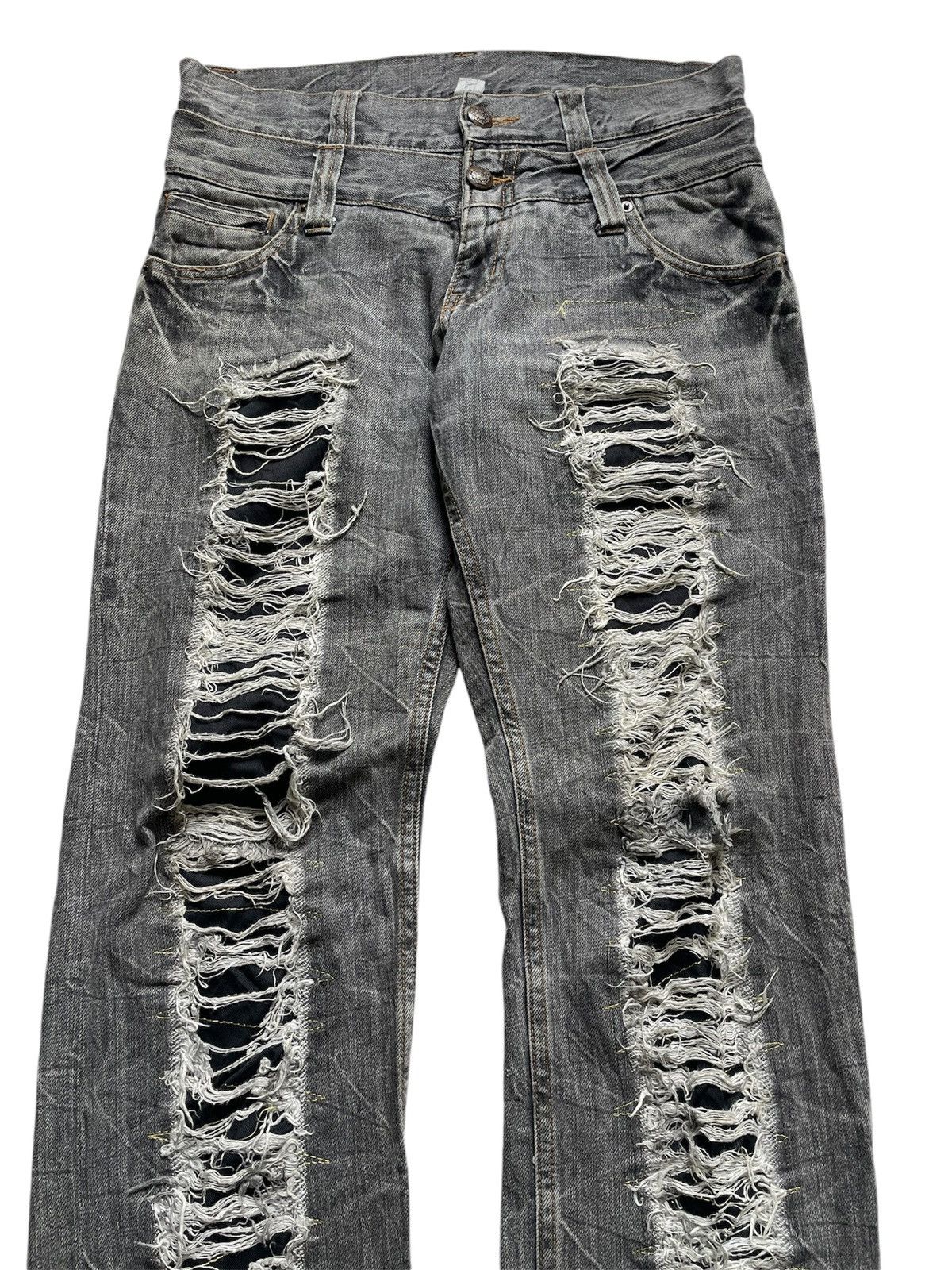 If Six Was Nine Vintage Japanese Brand Double Waist Distressed Style Jeans Size US 33 - 3 Thumbnail