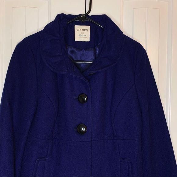 Old Navy Old Navy Sapphire Blue Lined Button Front Pea Coat Medium Size M / US 6-8 / IT 42-44 - 3 Thumbnail