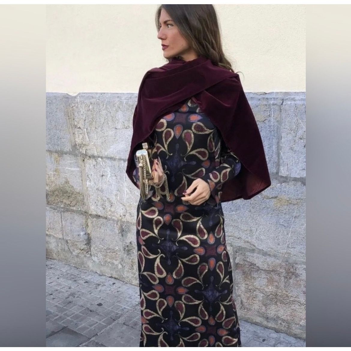 Zara ZARA BLOGGER FAVORITE PRINTED MIDI DRESS MULTICOLORED Size XS / US 0-2 / IT 36-38 - 6 Thumbnail