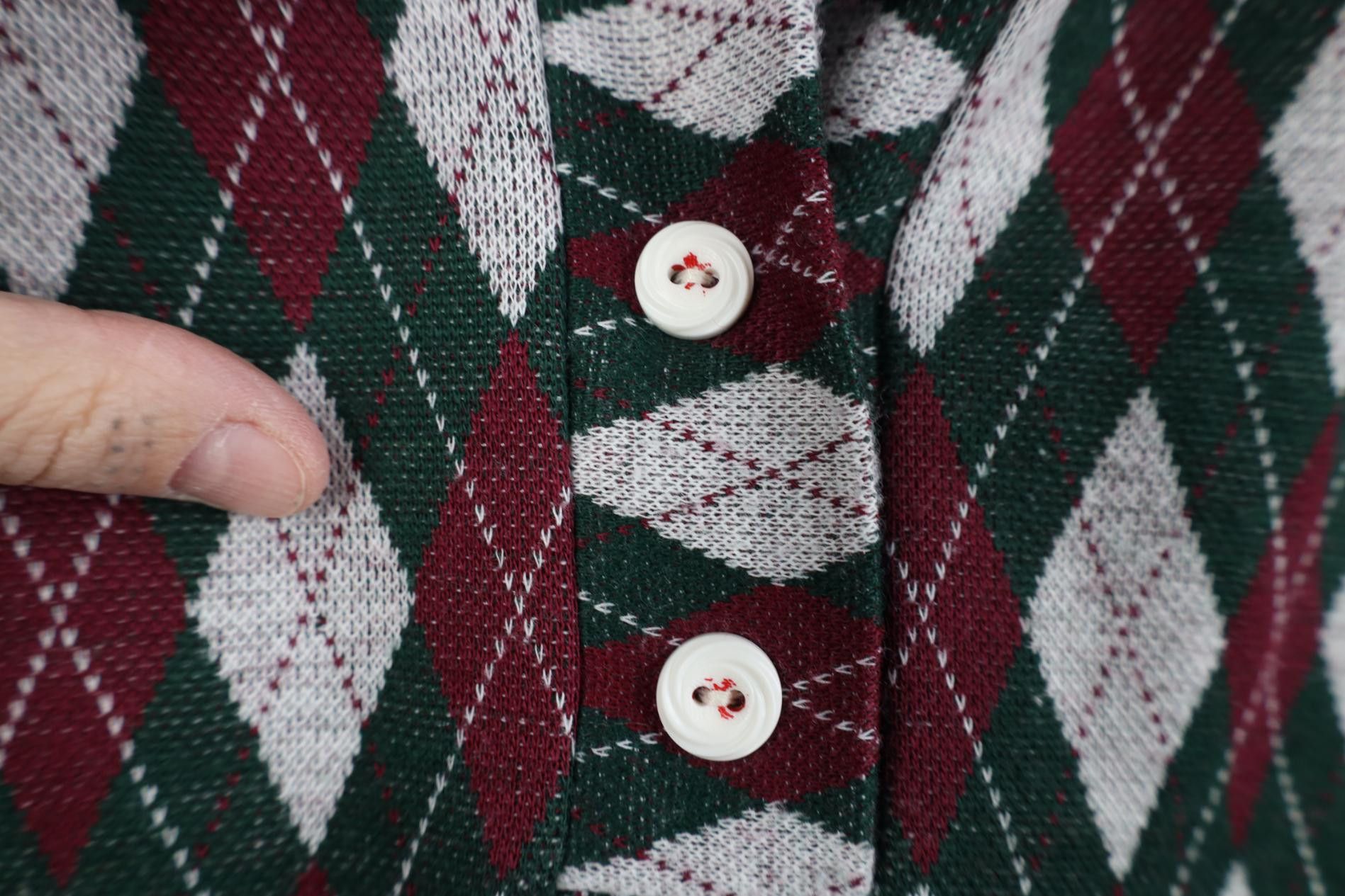Vintage Vintage 60s 70s Streetwear Argyle Diamond Knit Polo USA Size L / US 10 / IT 46 - 4 Thumbnail