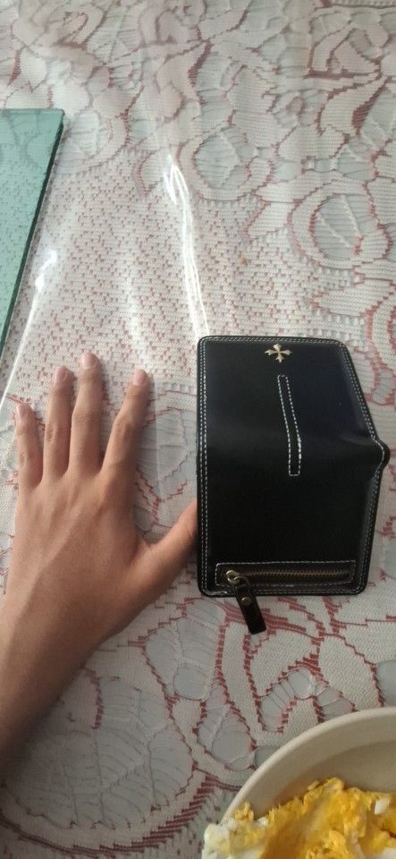 Japanese Brand Y2K Leather Cross Wallet (black) Size ONE SIZE - 6 Thumbnail