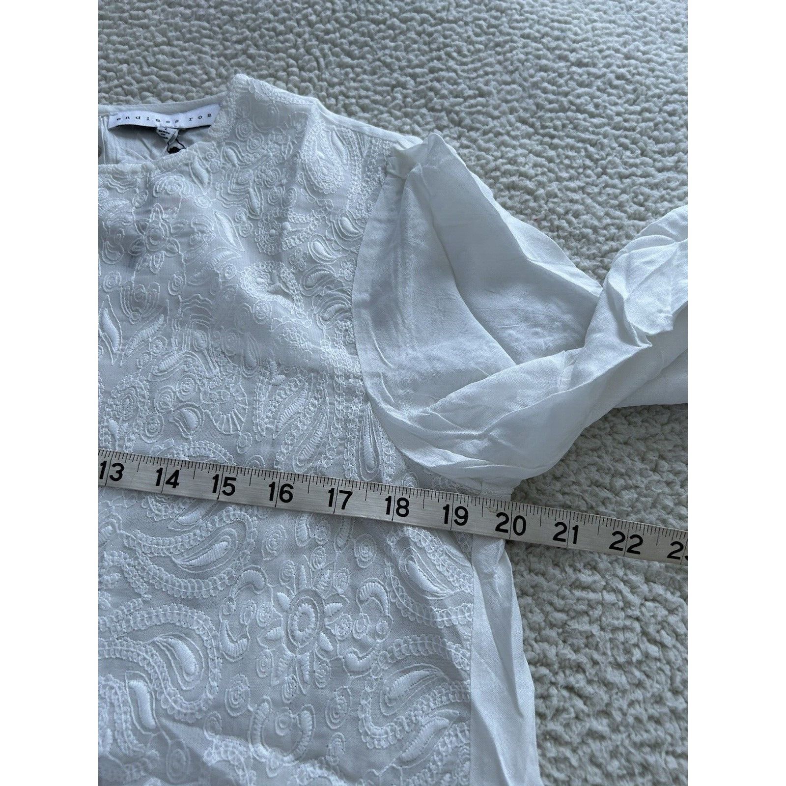 Other Endless Rose Blouse Top Round Neck 3/4 Bell Sleeve Front Lac Size L / US 10 / IT 46 - 7 Thumbnail