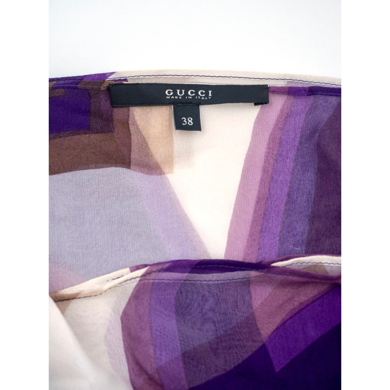 Gucci Gucci Purple Graphic Print Silk Dress Size S / US 4 / IT 40 - 10 Thumbnail