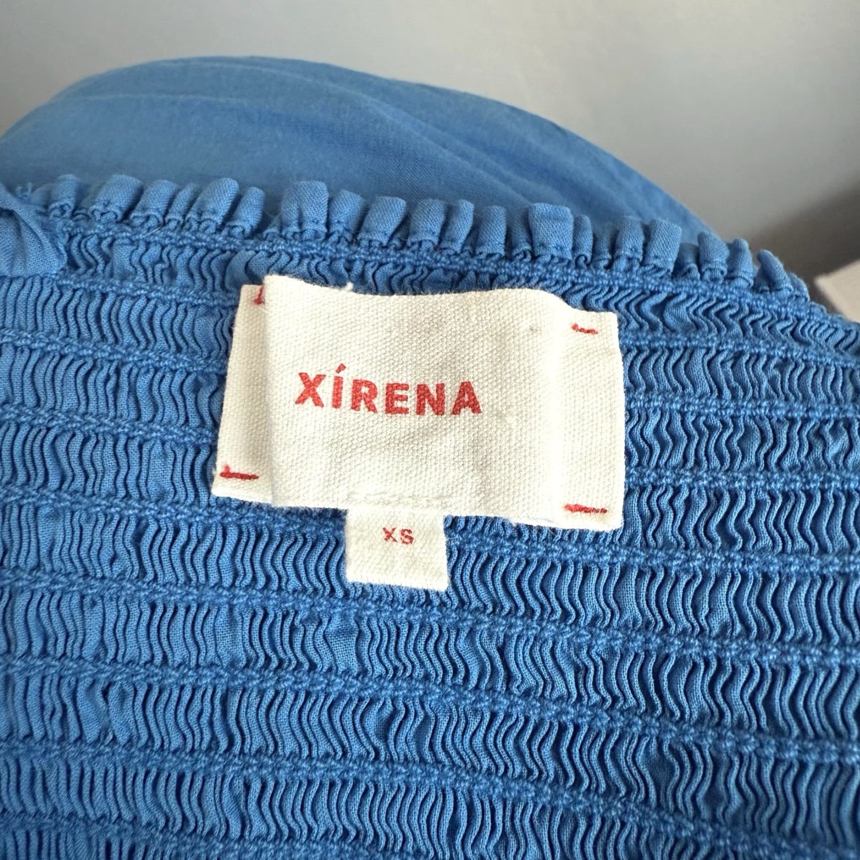 Xirena Xirena Lorraine Dress Blue Maxi XS Women Smocked Bodice Tie Straps Tiered Size XS / US 0-2 / IT 36-38 - 5 Thumbnail