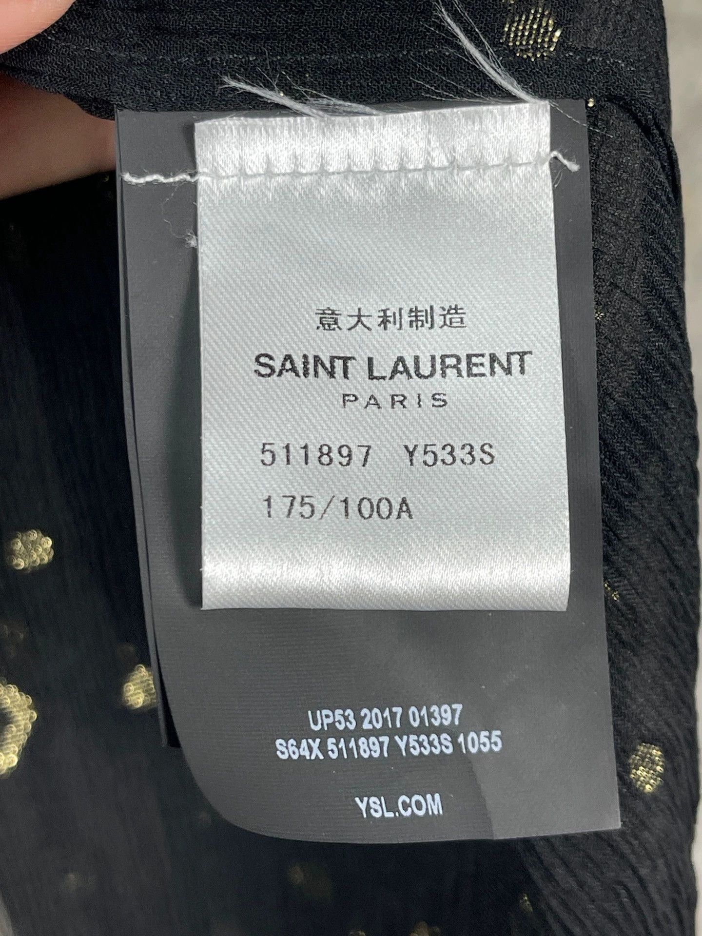 Saint Laurent Paris SLP Women's Heavy Crepe Jacquard Blouse Size 39 Size XS / US 0-2 / IT 36-38 - 6 Thumbnail