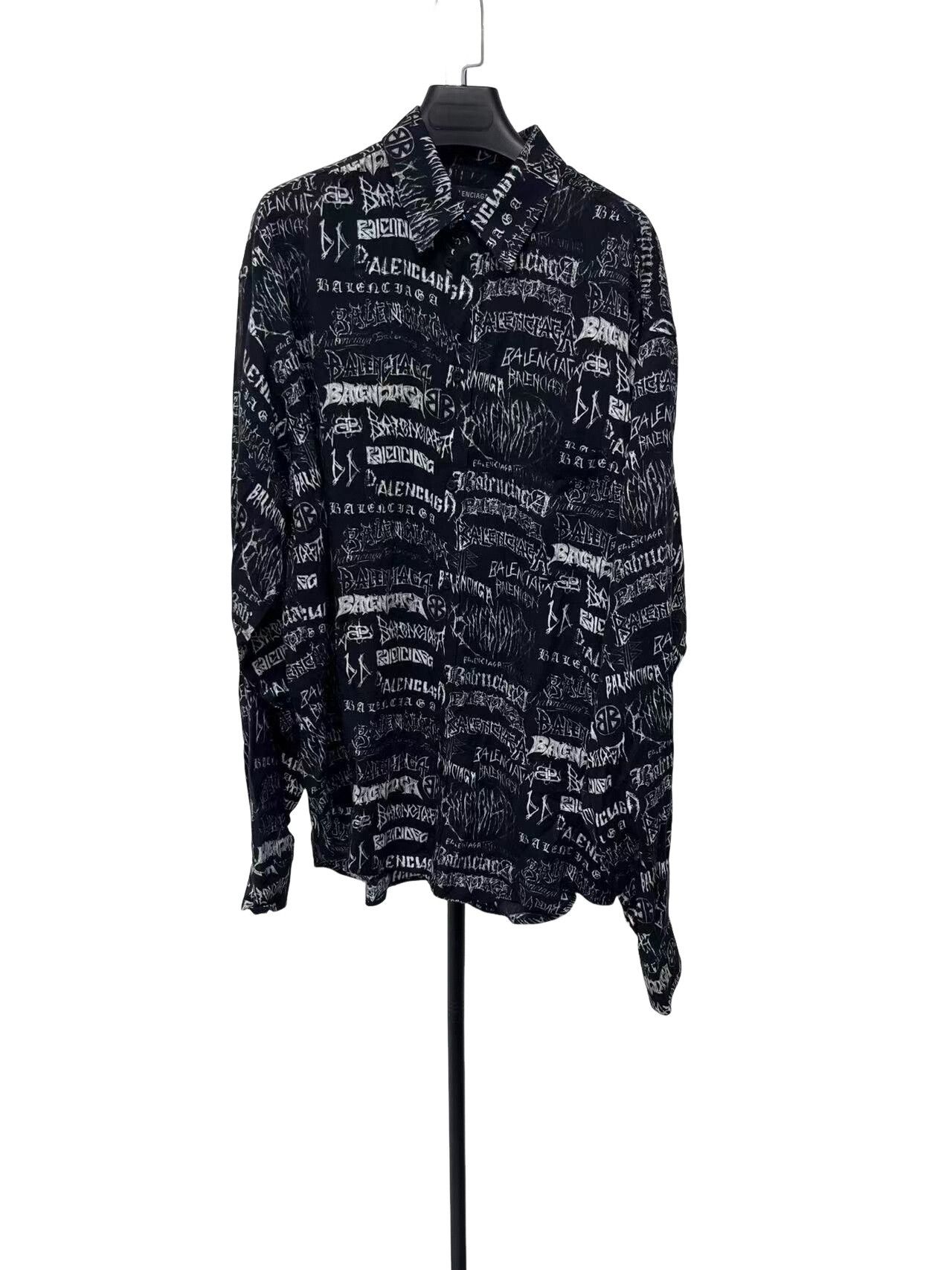 Balenciaga Balenciaga Graffiti Logo Print Shirt 37 Size US S / EU 44-46 / 1 - 1 Thumbnail