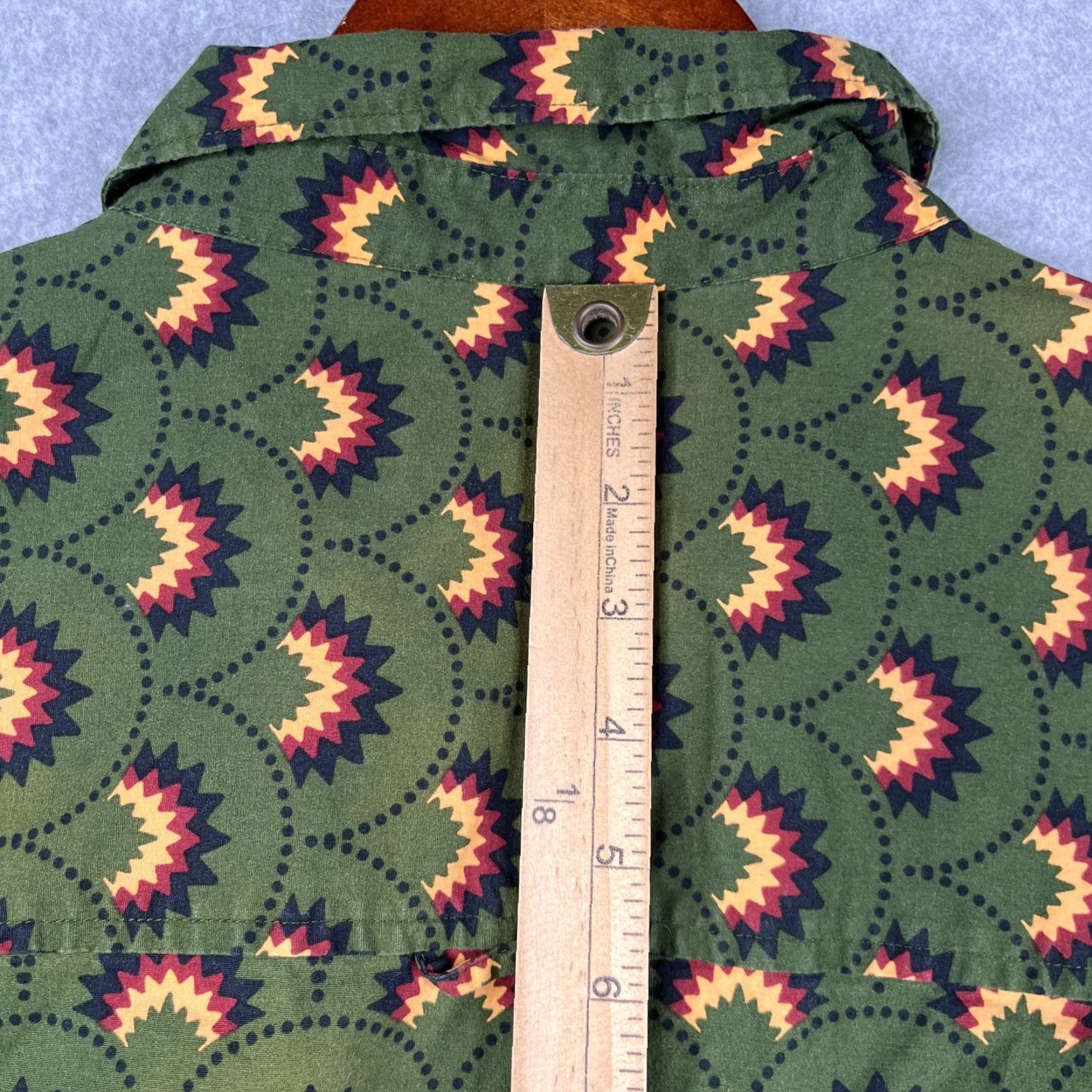 Hurley Hurley Stretch Fit Shirt XL Green Geometric Beach Casual Button Up Short Sleeve Men Regular Collared Shirt Size US XL / EU 56 / 4 - 7 Thumbnail