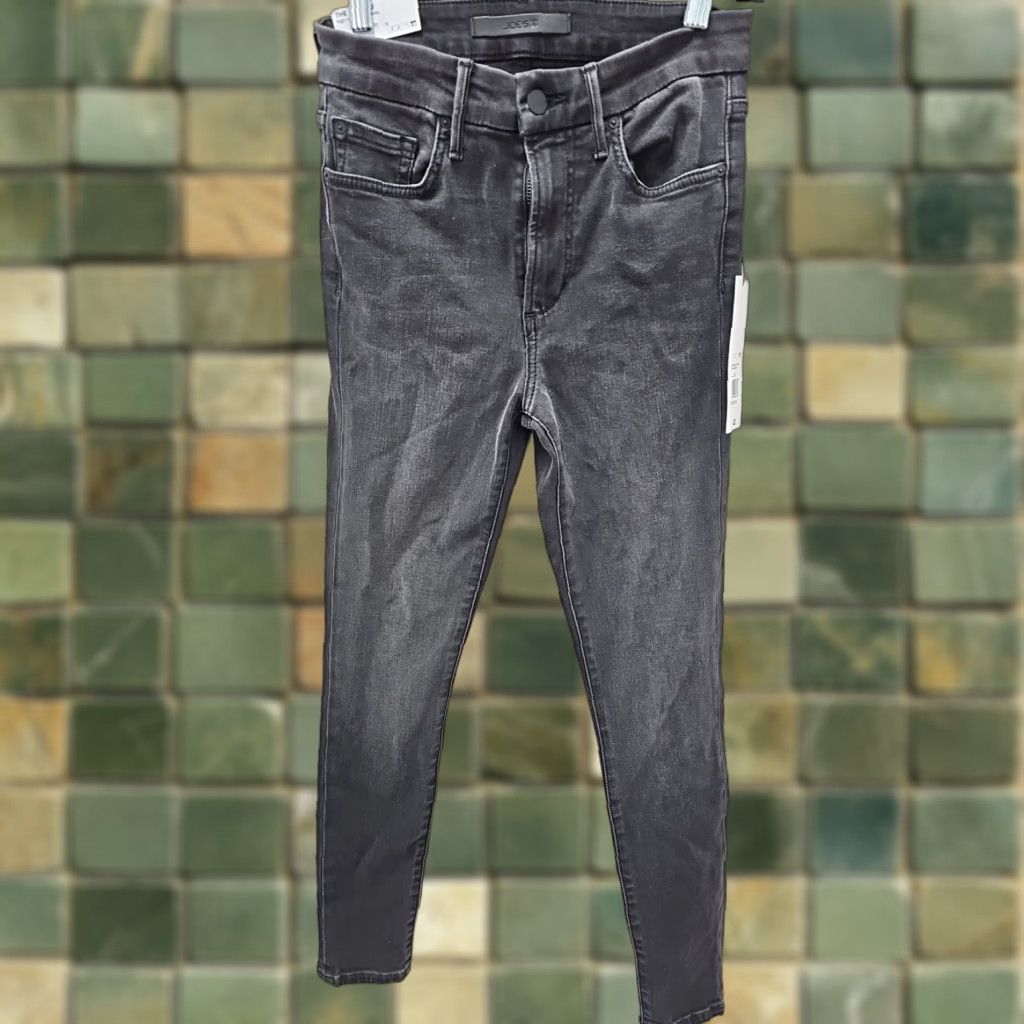 Vintage Joe's Jeans Womens Black Charlie High Rise Skinny Ankle Jeans 25 Regular Cotton Elastane Denim Jeans Size 42" / US 20 - 1 Thumbnail