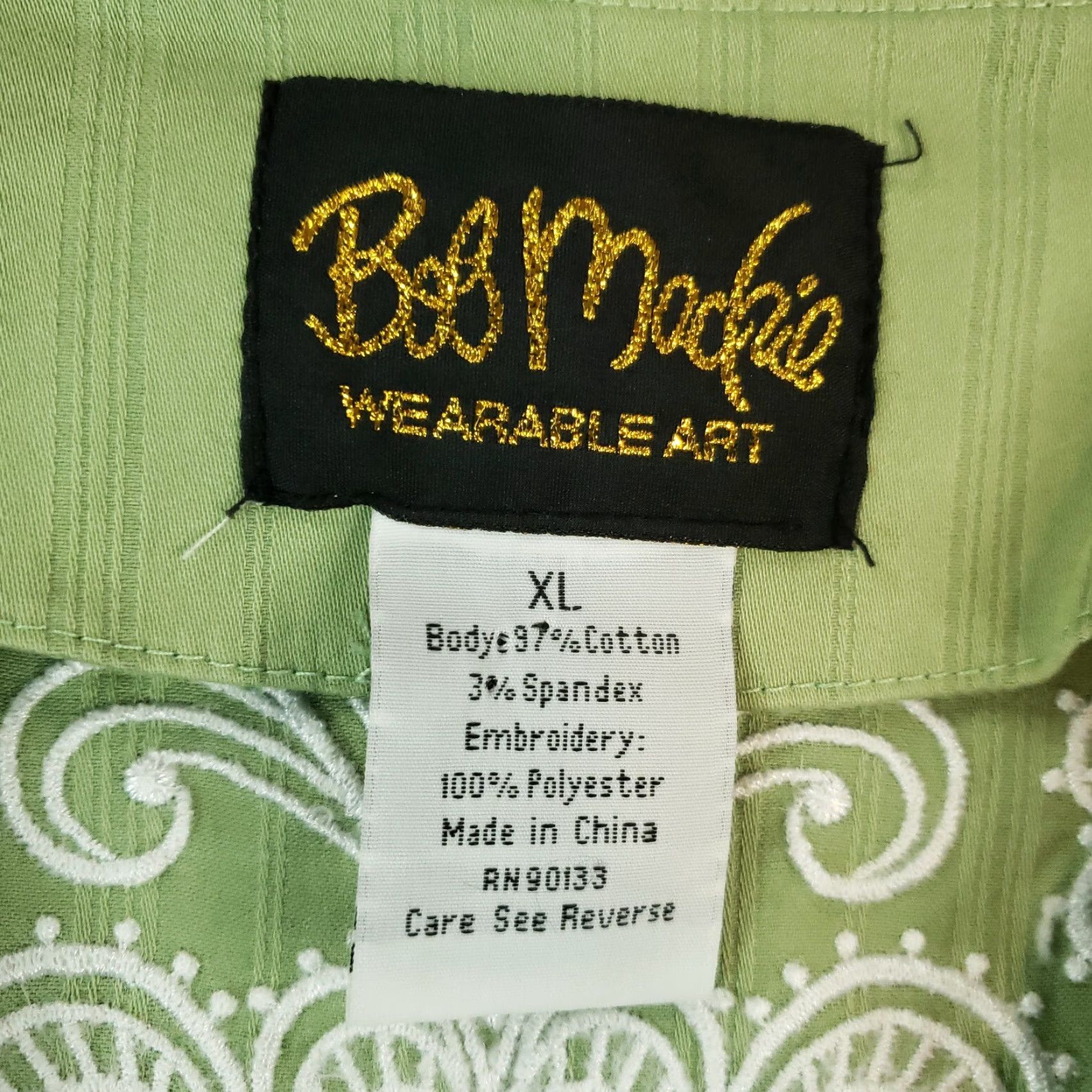 Bob Mackie VINTAGE Bob Mackie Jacket Womens XL Green Full Zip Collared Embroidered Pockets Size XL / US 12-14 / IT 48-50 - 5 Thumbnail