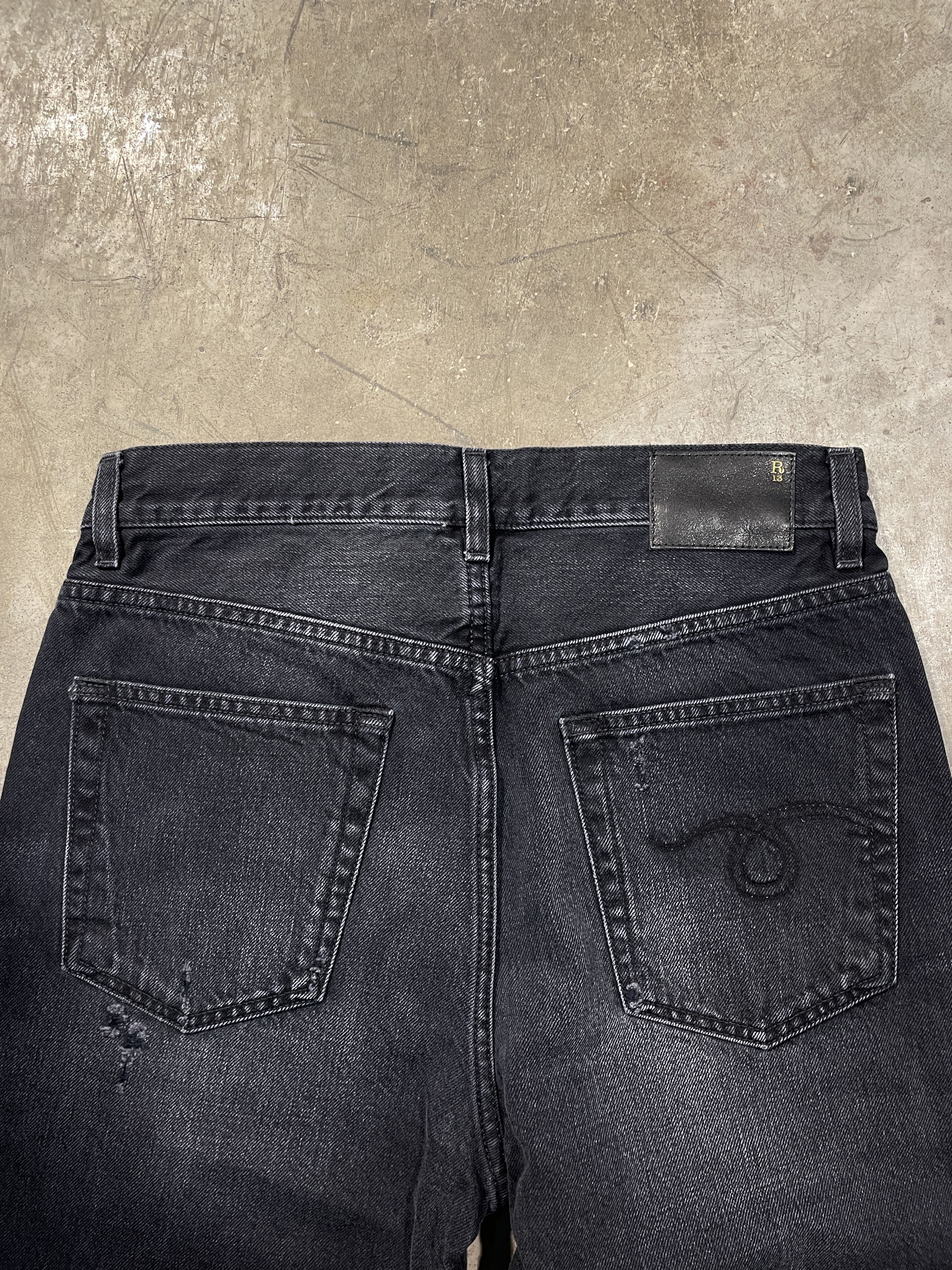 R13 R13 Boyfriend - JAKE BLACK Jeans Size 26" / US 2 / IT 38 - 7 Thumbnail
