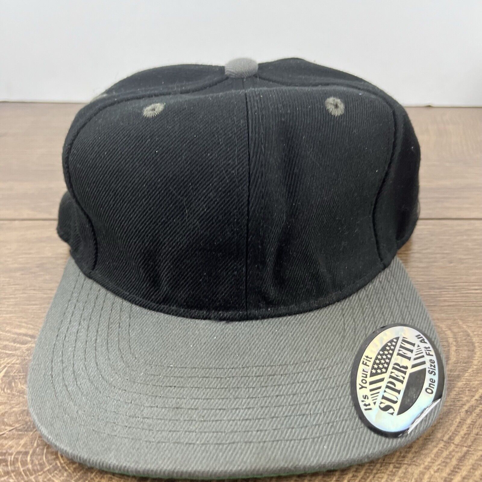 Other Plain Black Gray Snapback Hat Adjustable Hat Black Hat Adult Size ONE SIZE - 6 Thumbnail