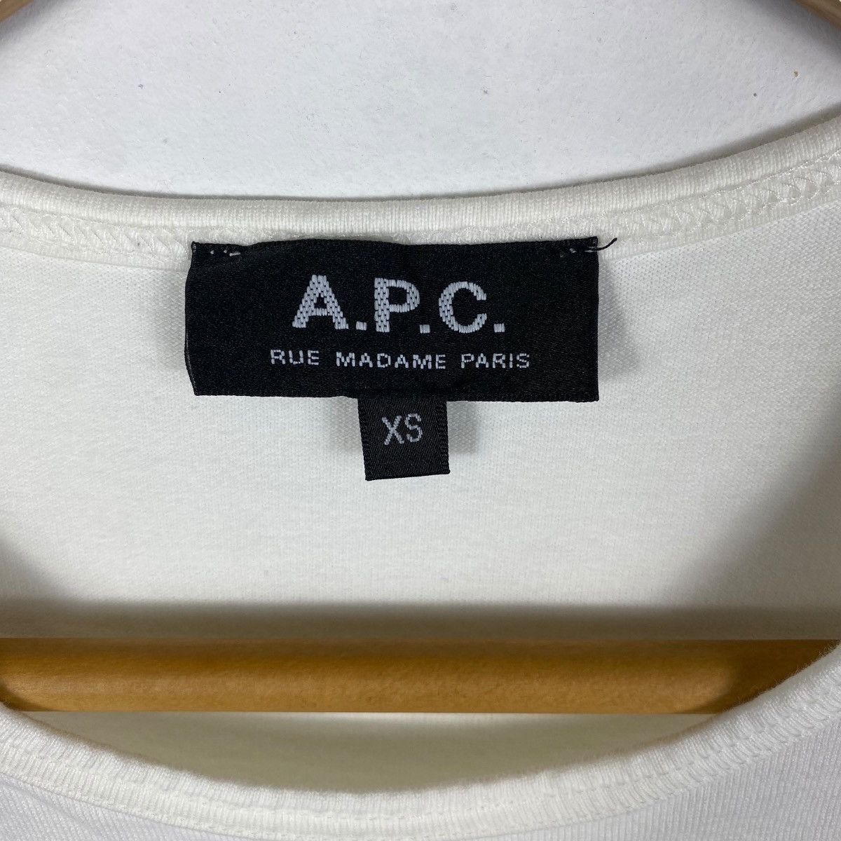 A.P.C. A.P.C. White On White Embroidery Logo Tee Shirt Extra Small Size XS / US 0-2 / IT 36-38 - 5 Thumbnail