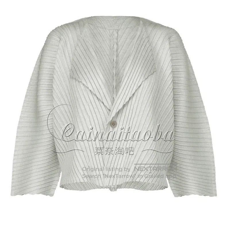 Issey Miyake Issey Miyake Diagonal Stripe Silver Gray Coat Size M / US 6-8 / IT 42-44 - 1 Thumbnail