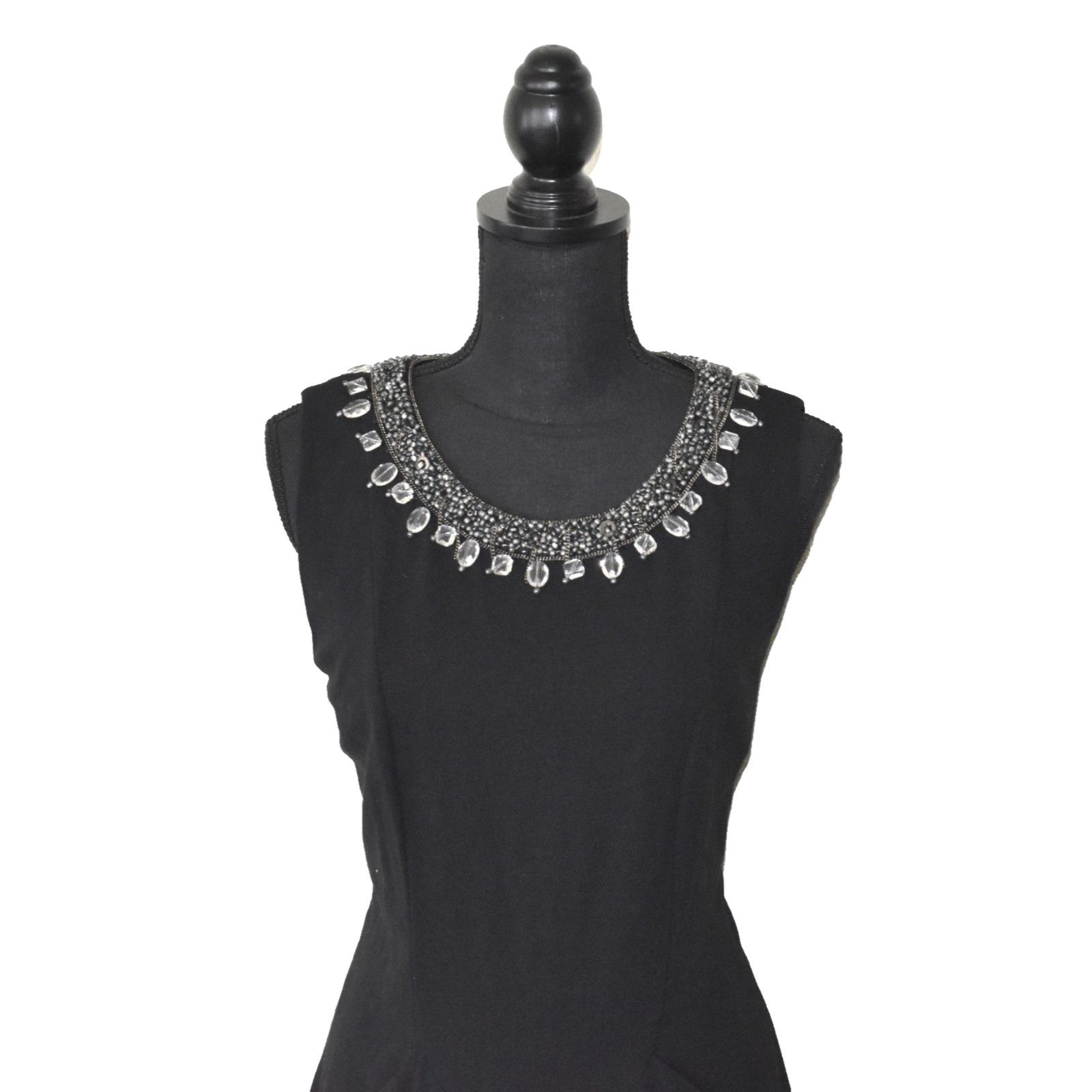 Lafayette 148 LAFAYETTE 148 Black Chain W/Rhinestones Neckline Dress Sz 12 Size XL / US 12-14 / IT 48-50 - 3 Thumbnail