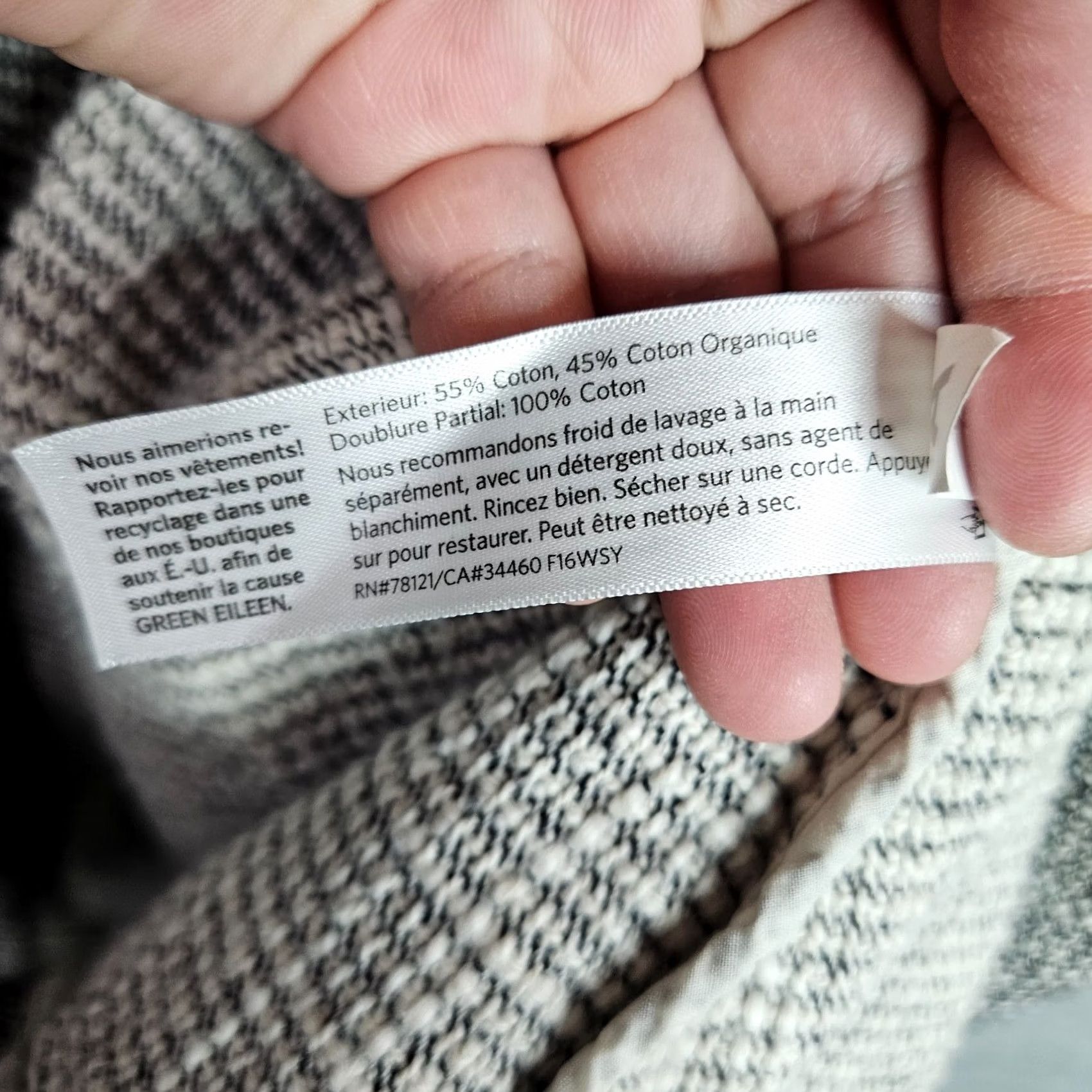 Eileen Fisher Eileen Fisher Women's Grey Cotton Tweed 3/4 Sleeve Open Front Jacket Sz S Size S / US 4 / IT 40 - 5 Thumbnail