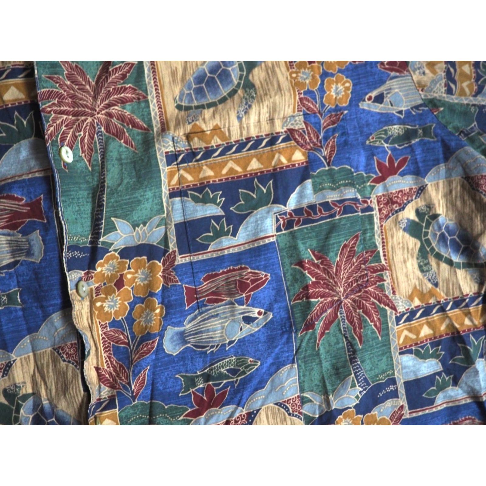Tori Richard VINTAGE Tori Richard Honolulu Cotton Fish Turtle Hawaiian Camp Pocket Shirt Mens 2XL XXL Size US XXL / EU 58 / 5 - 4 Thumbnail