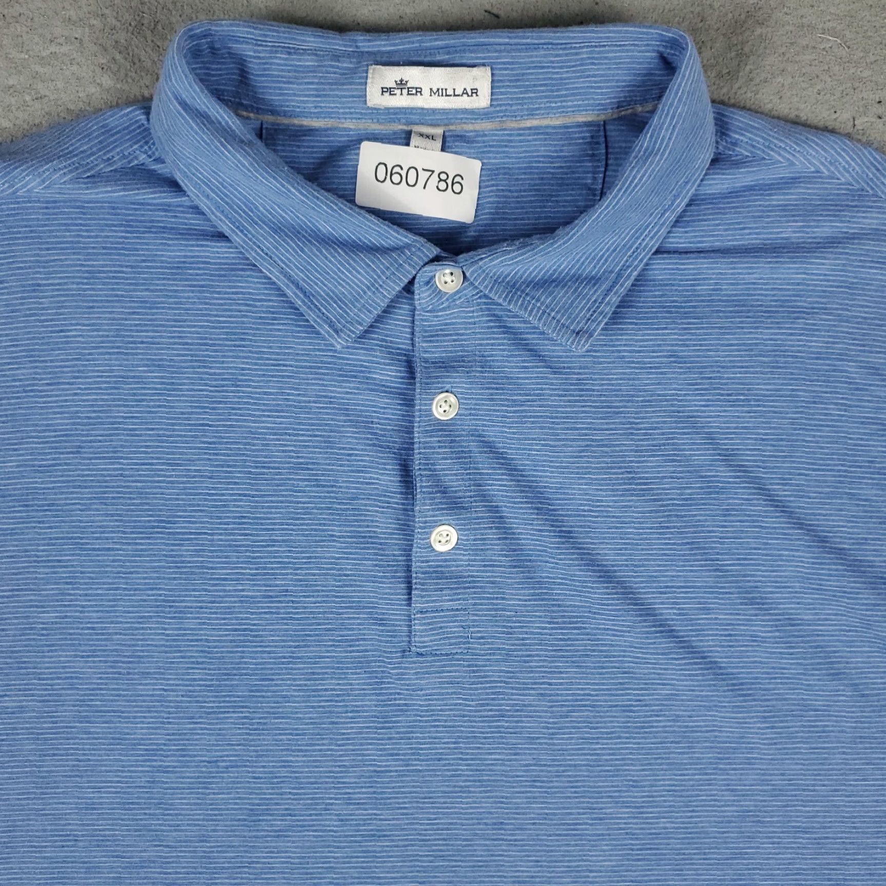 Peter Millar VINTAGE Peter Millar Polo Shirt Men 2XL Blue Striped Cotton Short Sleeve Golf Activewear Size US XXL / EU 58 / 5 - 2 Thumbnail