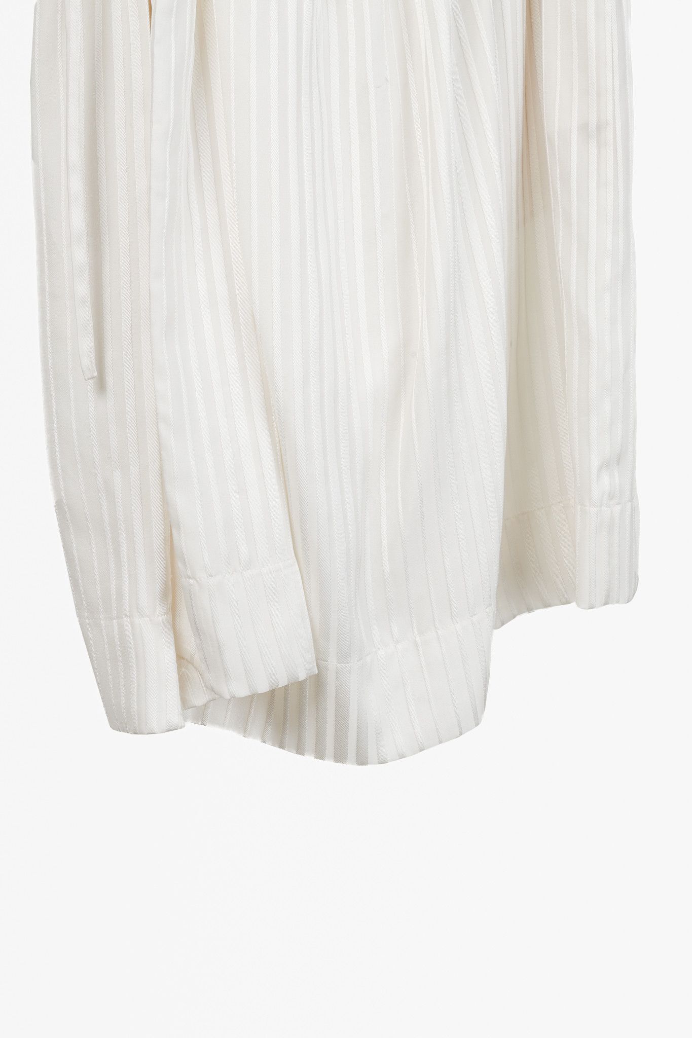 Stella McCartney Stella McCartney Ivory Stripes Ruffle Hip Silk Skirt Size 22" - 7 Thumbnail