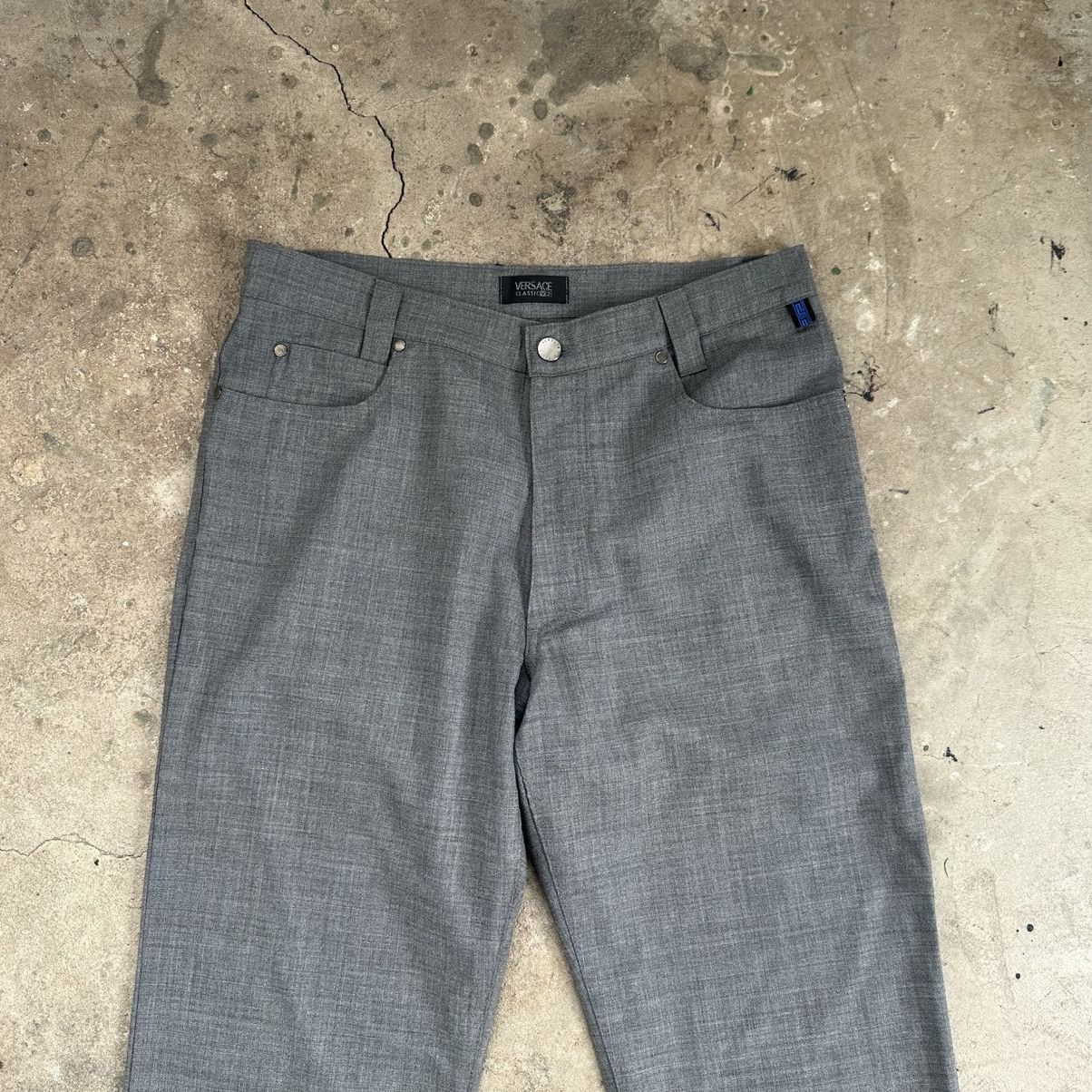 Versace Jeans Couture Versace Luxury Classic Black Striped Wool Pants Size US 34 / EU 50 - 3 Thumbnail