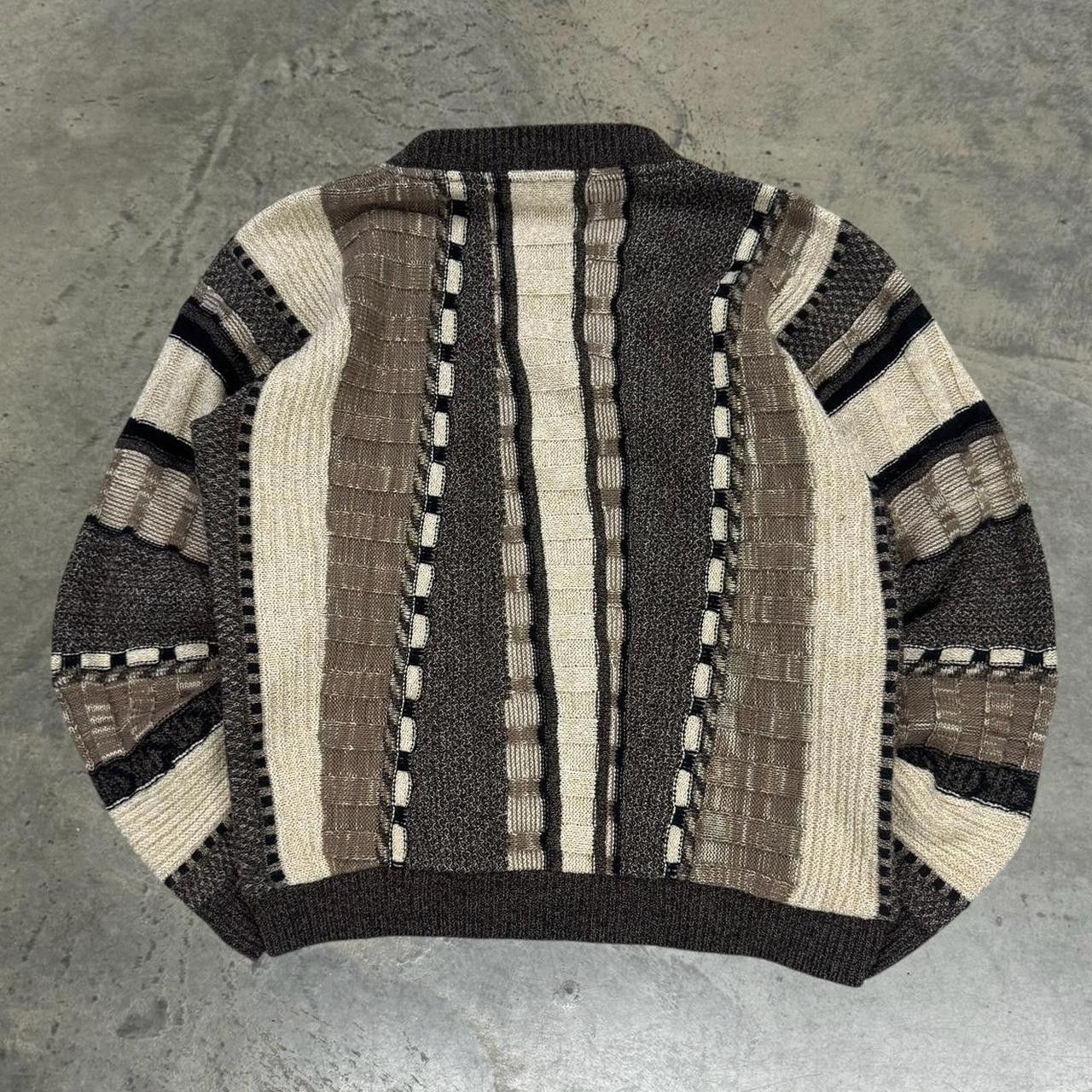 Protege × Vintage Vintage 80s Cream and Brown Protege Coogi Style Sweater Size US S / EU 44-46 / 1 - 3 Thumbnail