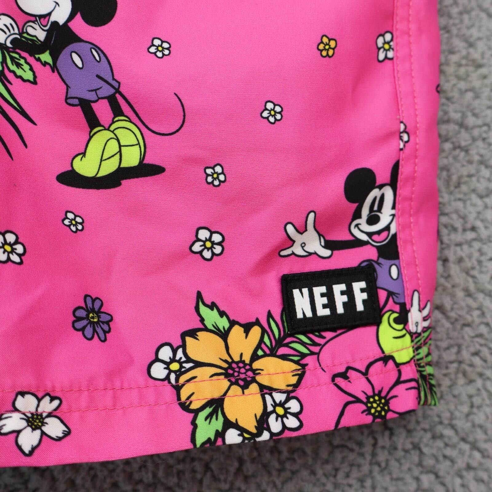 NEFF Neff Disney Mickey Mouse Men Medium Swim Trunks Pink Floral Size US 32 / EU 48 - 2 Thumbnail