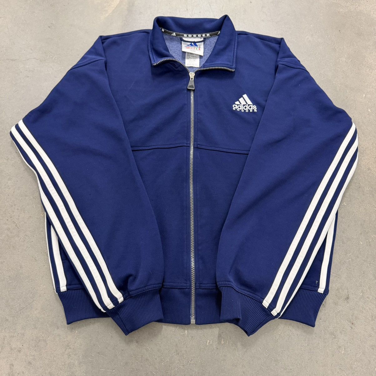 Vintage Adidas Soccer Navy Blue Track Jacket