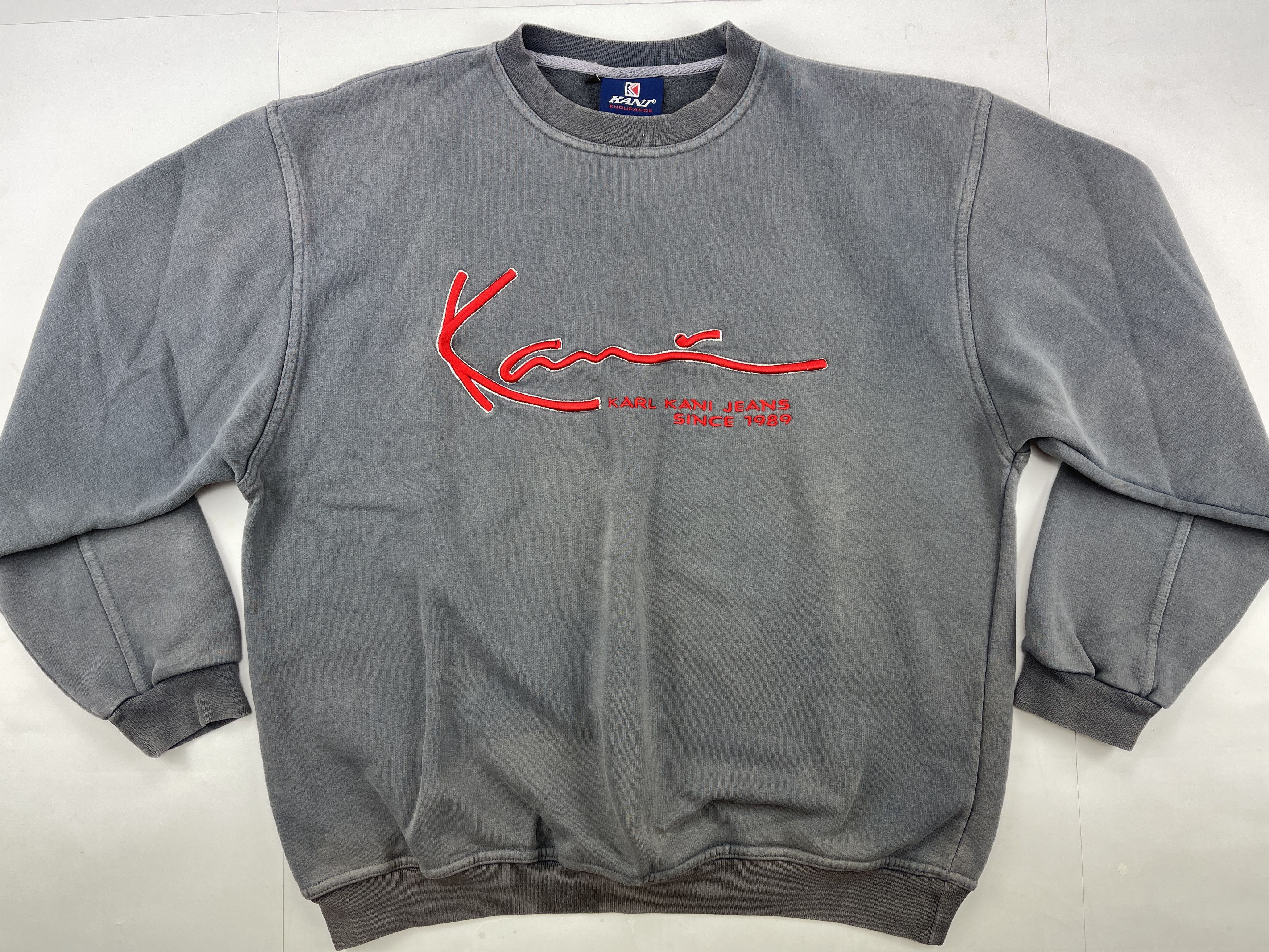 Karl Kani KARL KANI sweatshirt, gray, vintage Kani, 90s hip-hop size L Size US L / EU 52-54 / 3 - 5 Thumbnail