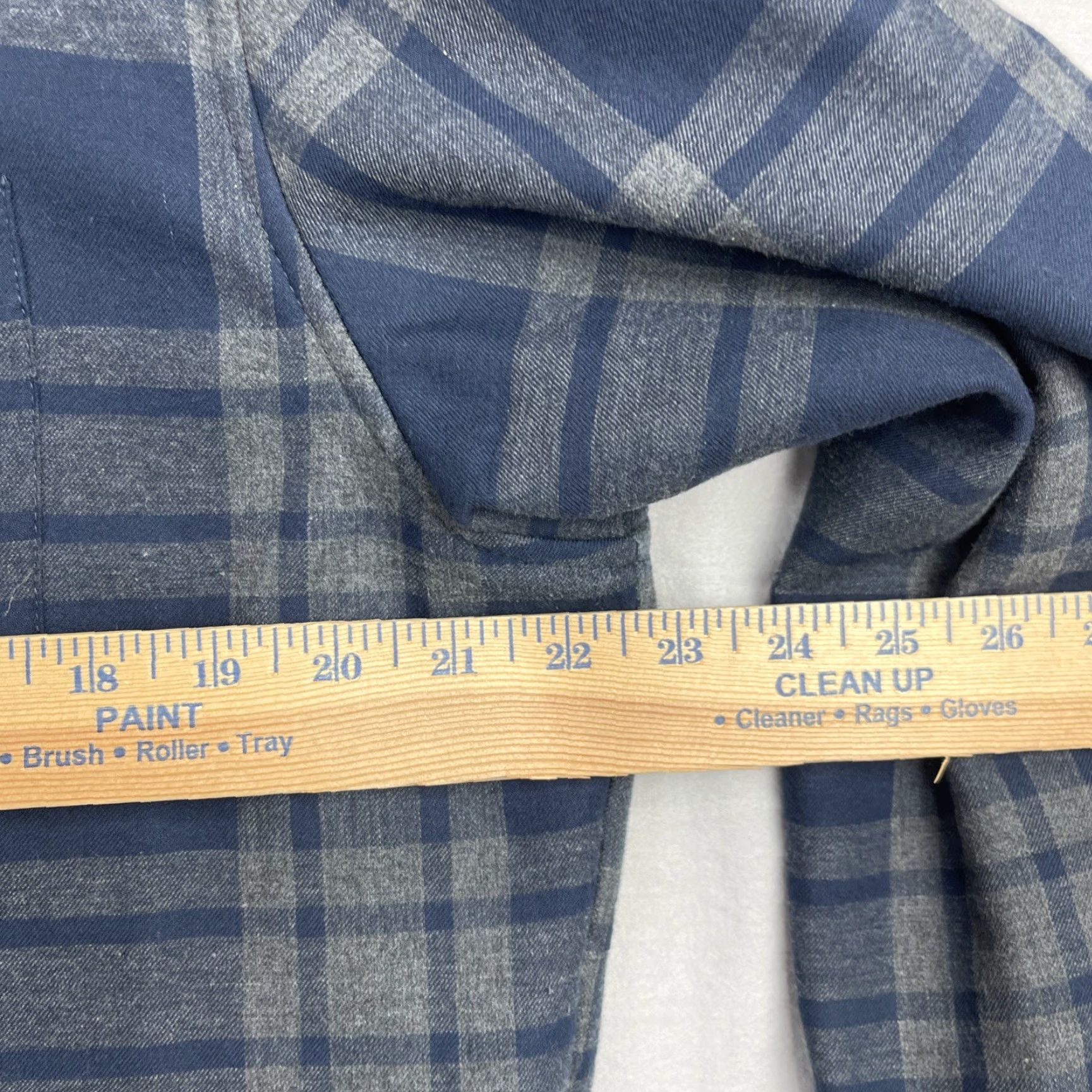 Vuori VINTAGE Vuori Range Jacket Mens Large Blue Plaid Shacket Fleece Lined Snap Size US L / EU 52-54 / 3 - 7 Thumbnail
