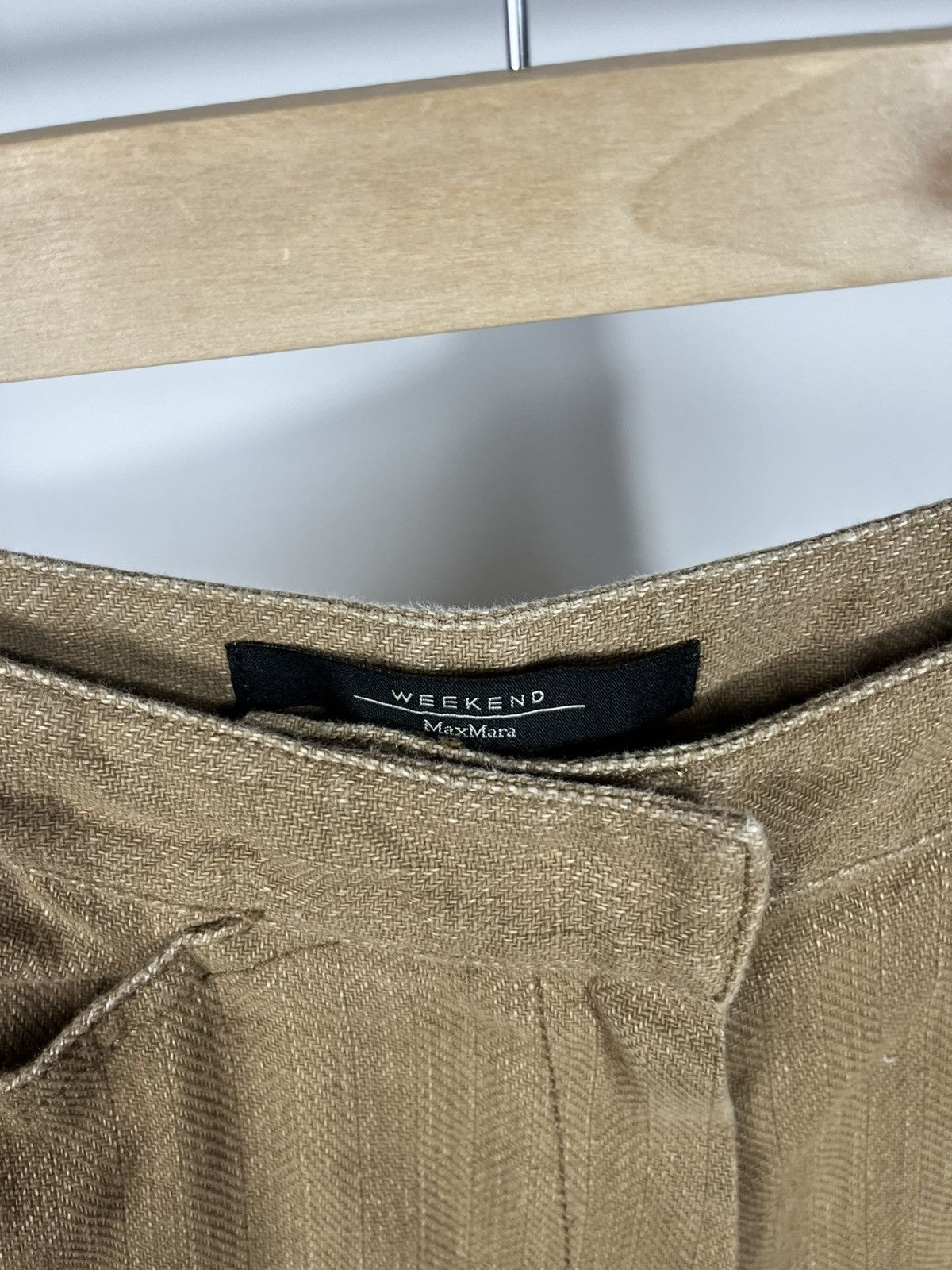 Max Mara MaxMara Weekend brown linen blend wide leg trousers pants Size 30" / US 8 / IT 44 - 6 Thumbnail