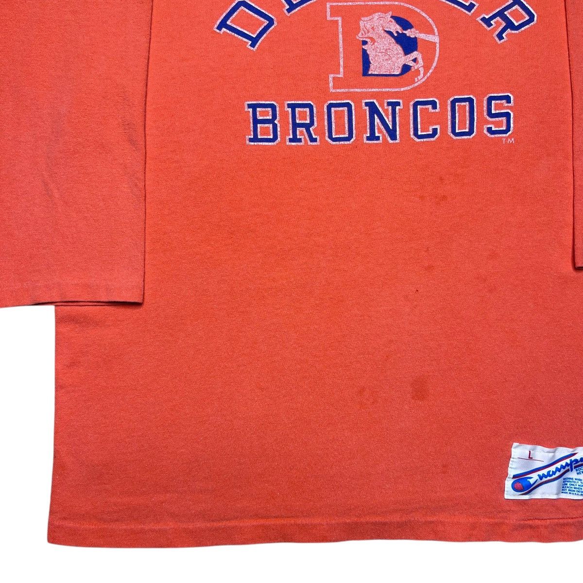 Champion × NFL × Vintage Vintage 1980s NFL Denver Broncos Champion Quarter Sleeve Tee Size US L / EU 52-54 / 3 - 14 Thumbnail