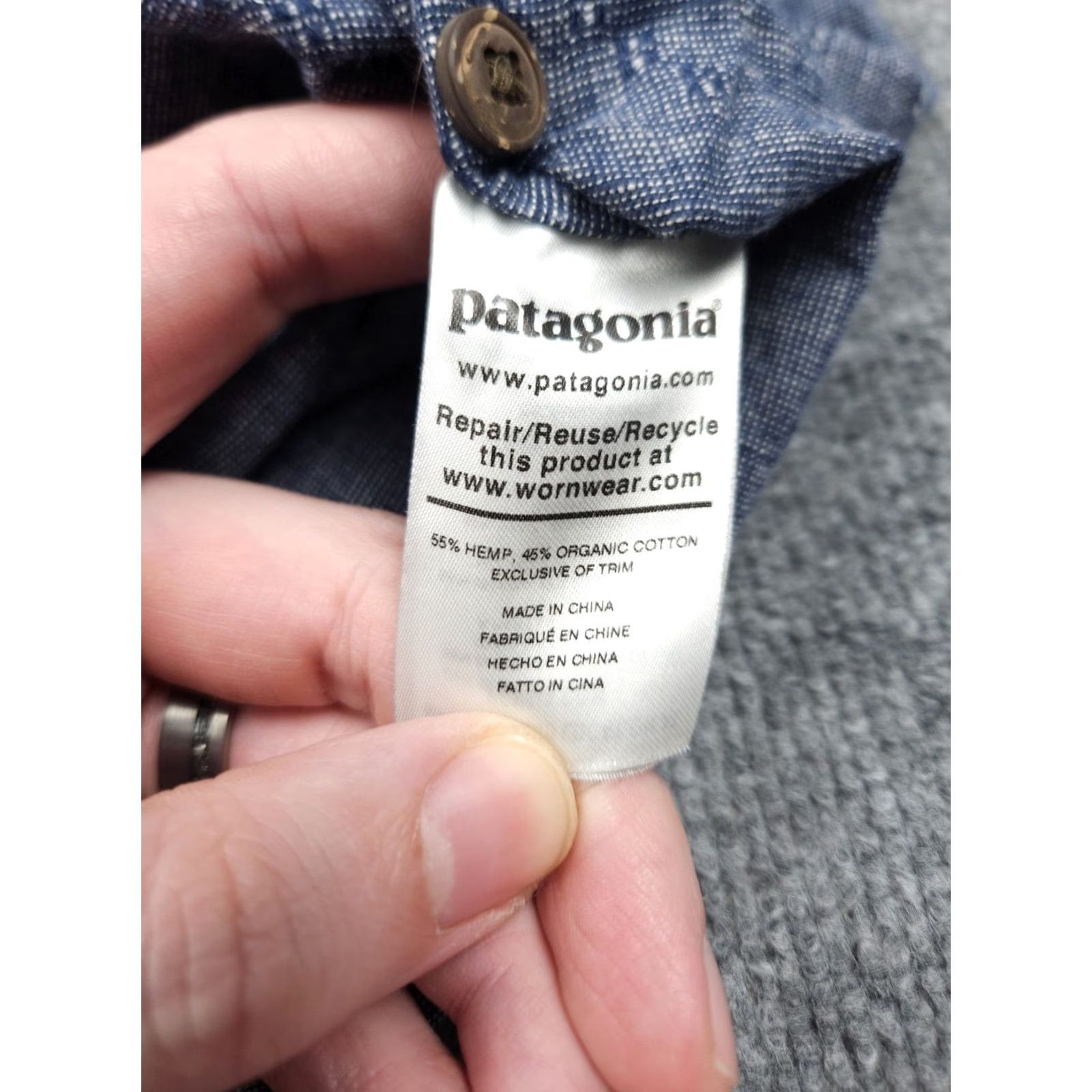 Patagonia PATAGONIA Back Step Shirt Men's M Blue Short Sleeve Hemp Cotton Lightweight Button-Up Casual Fall Spring Summer Size US M / EU 48-50 / 2 - 6 Thumbnail