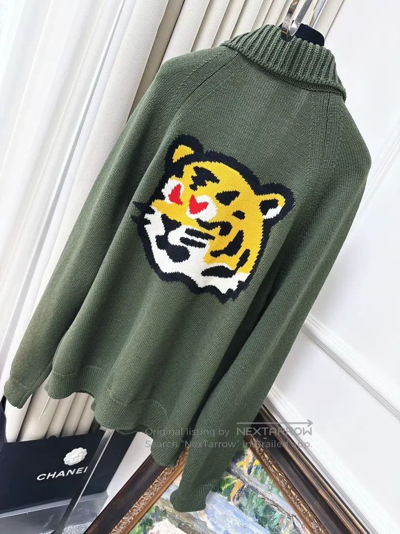Louis Vuitton Louis Vuitton Nigo Tiger Head Retro Green Knit Cardigan sw Size US XL / EU 56 / 4 - 2 Thumbnail